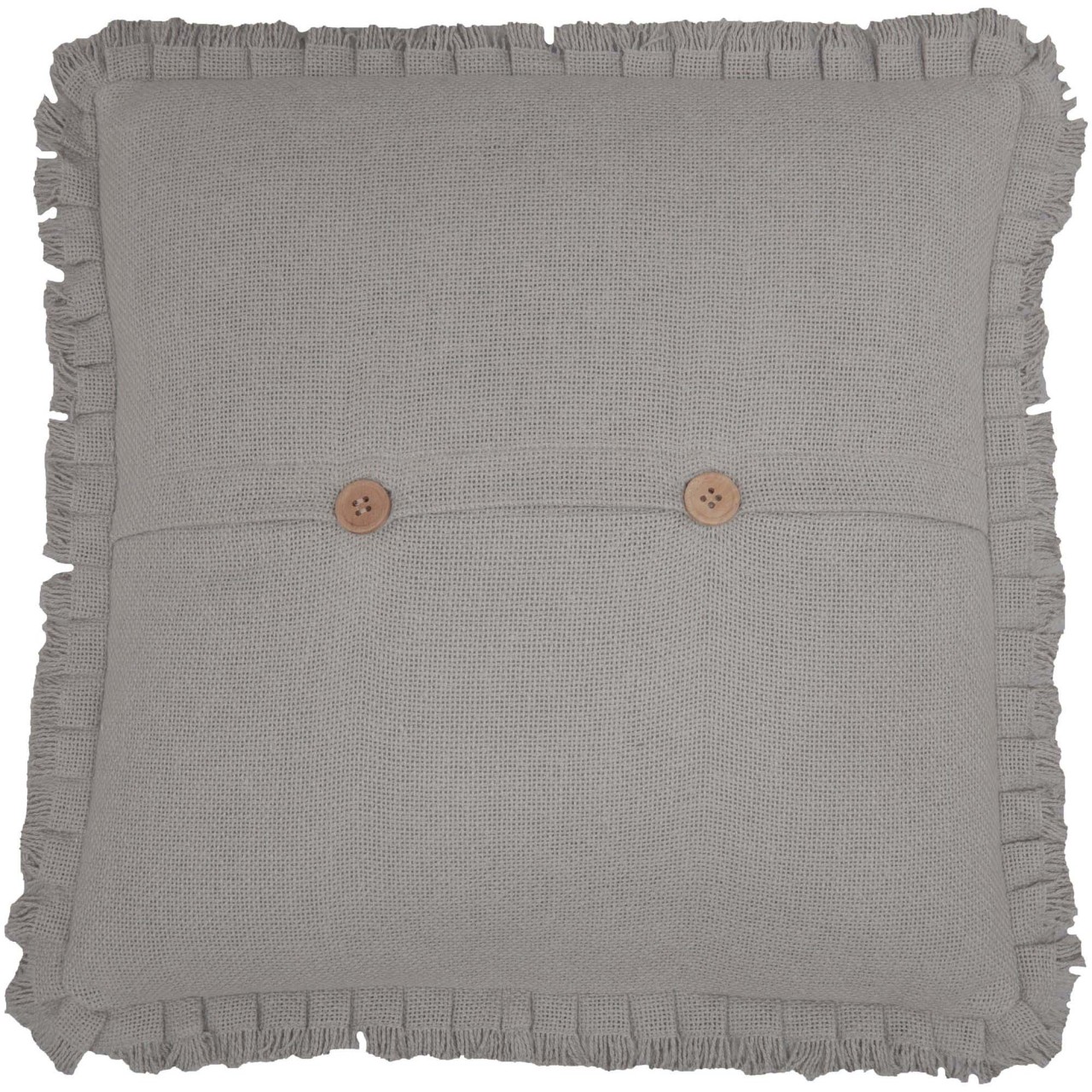 Burlap Dove Grey Fringed Ruffle Pillow Sham - Thumbnail 5