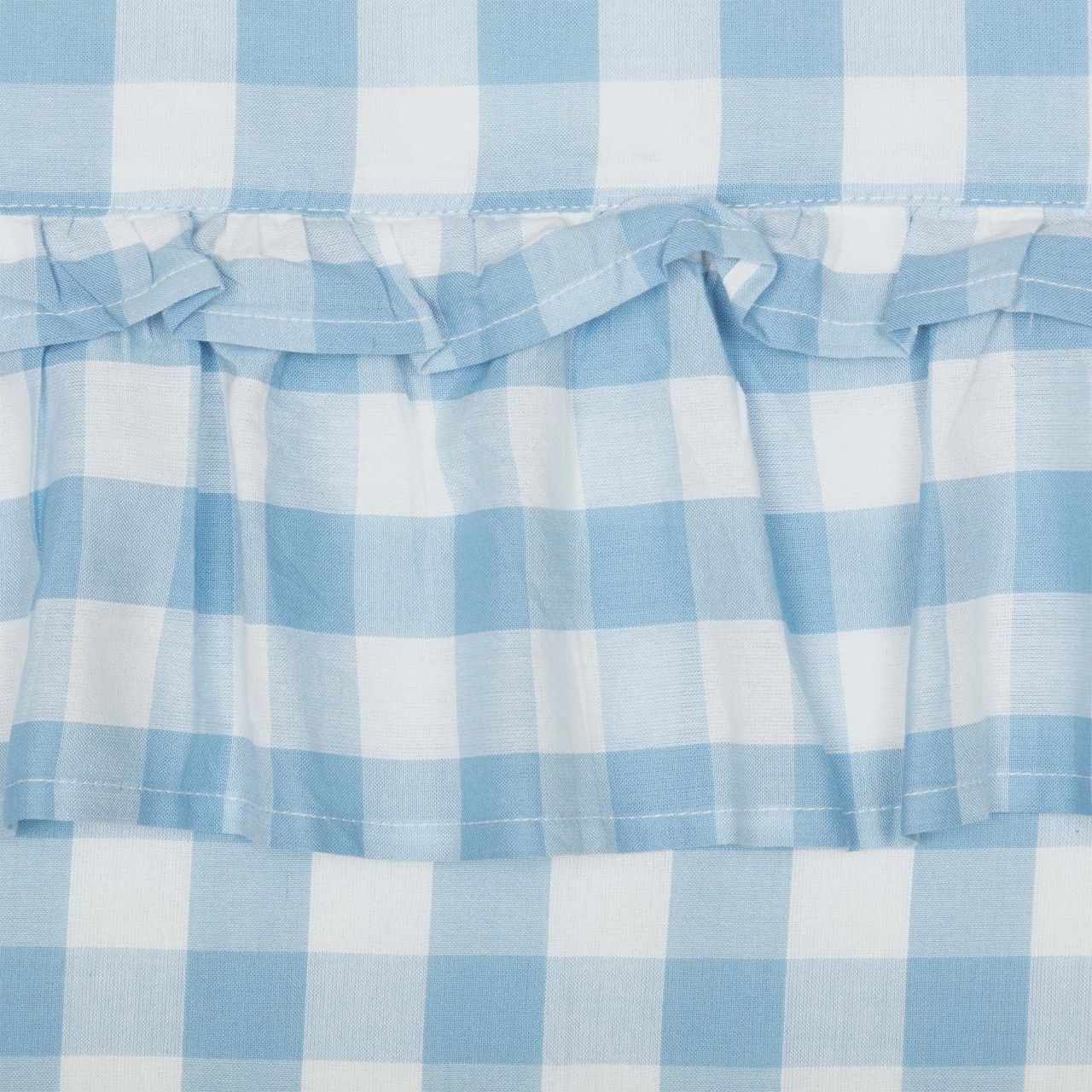 Annie Buffalo Check Blue Ruffled Valance - Thumbnail 4