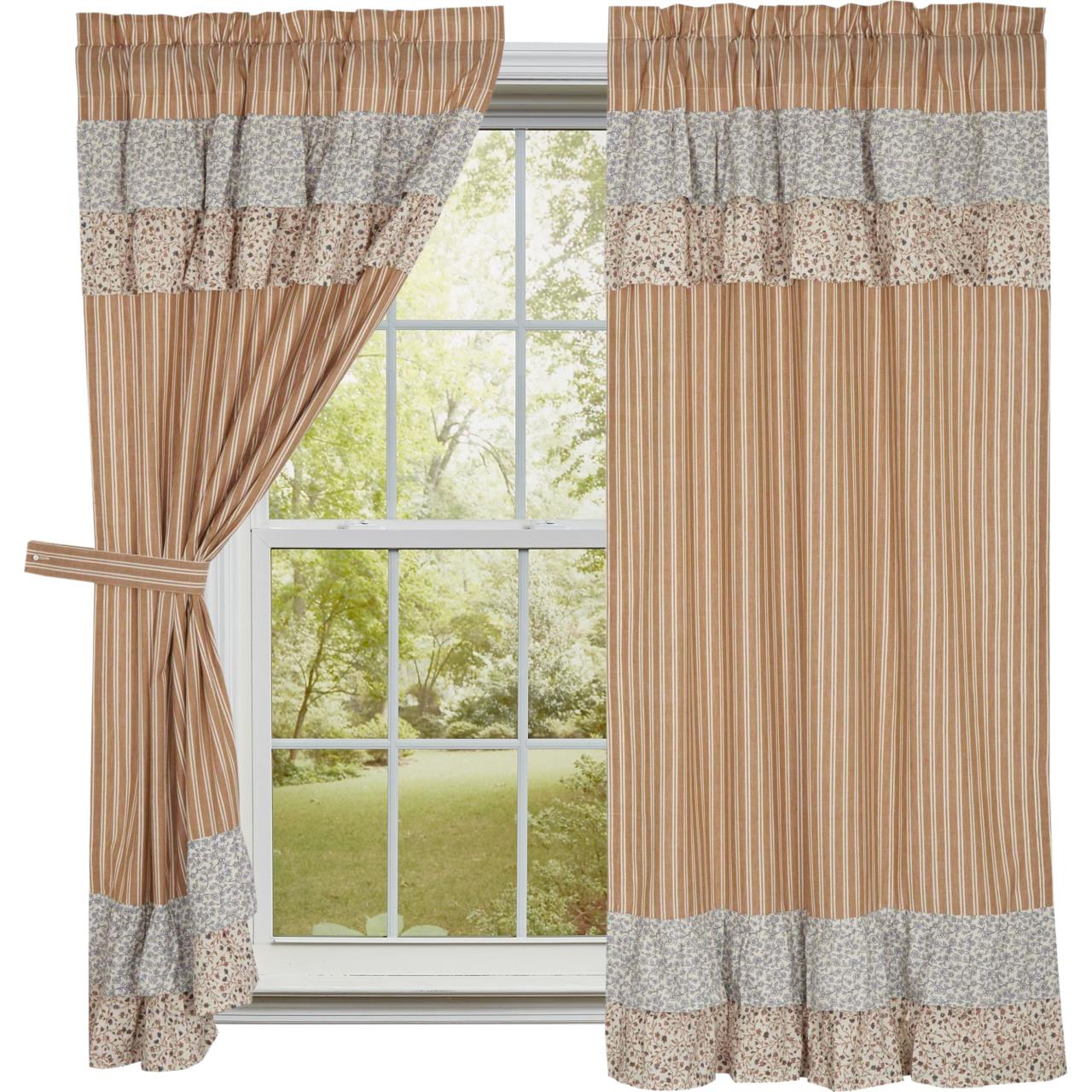 Kaila Ticking Gold Ruffled Panels