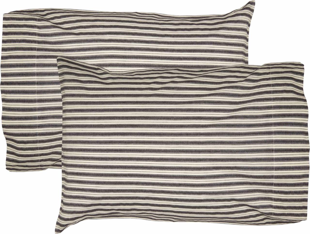 Ashmont Ticking Stripe Pillowcases - Standard Set of 2 - Thumbnail 4