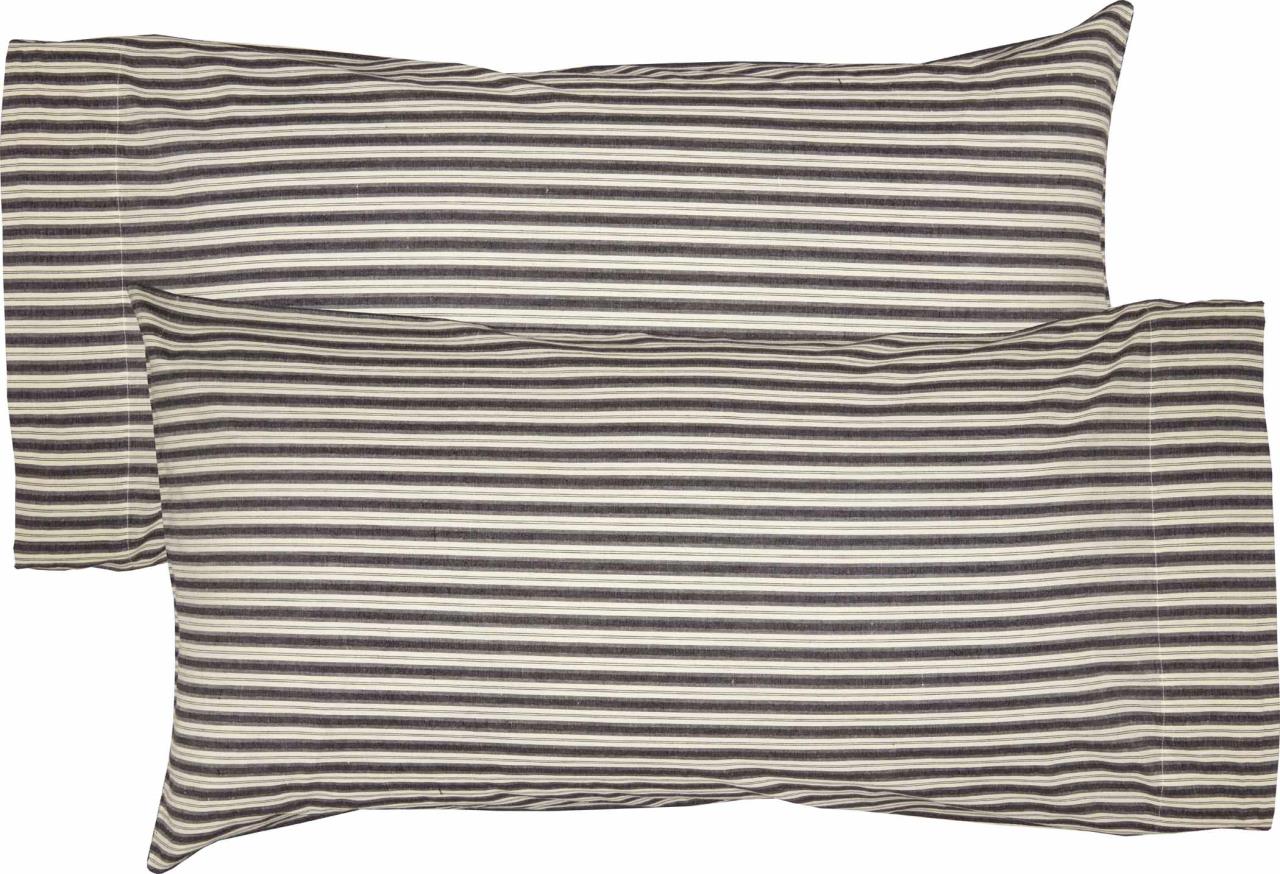 Ashmont Ticking Stripe Pillowcases - Standard Set of 2