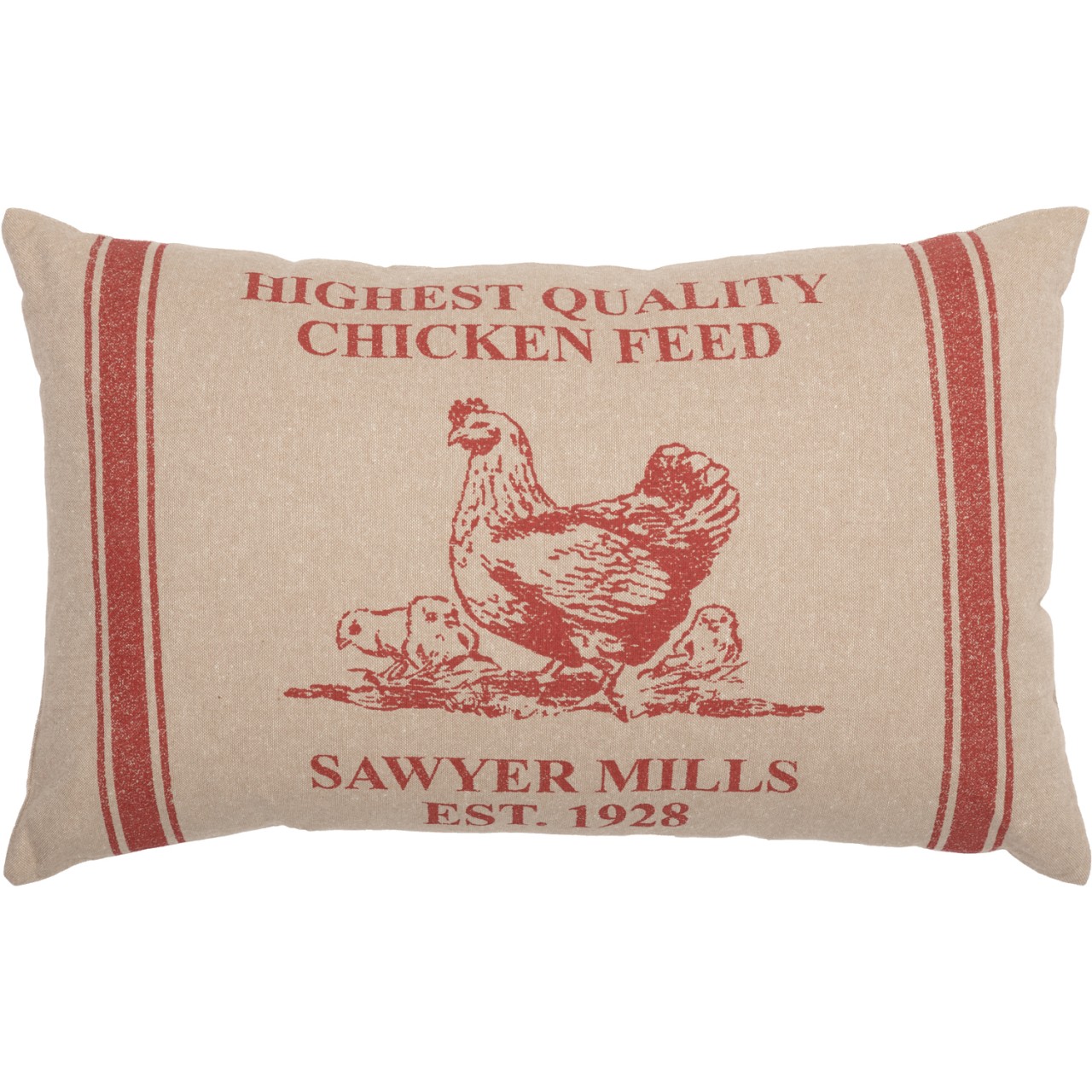 Sawyer Mill Red Hen and Chicks Pillow