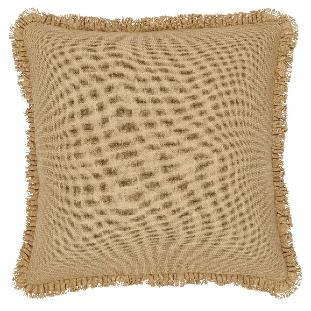 Burlap Natural Fringed Ruffle Pillow Sham - Euro Fabric - Country