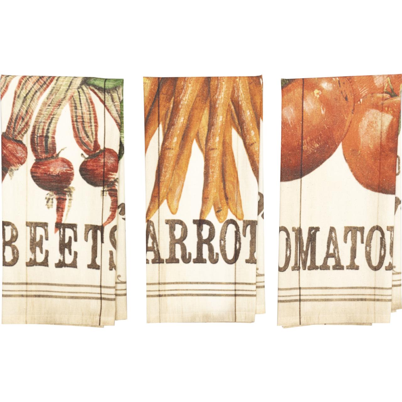 Farmer's Market Garden Vegetable Tea Towels - Thumbnail 2