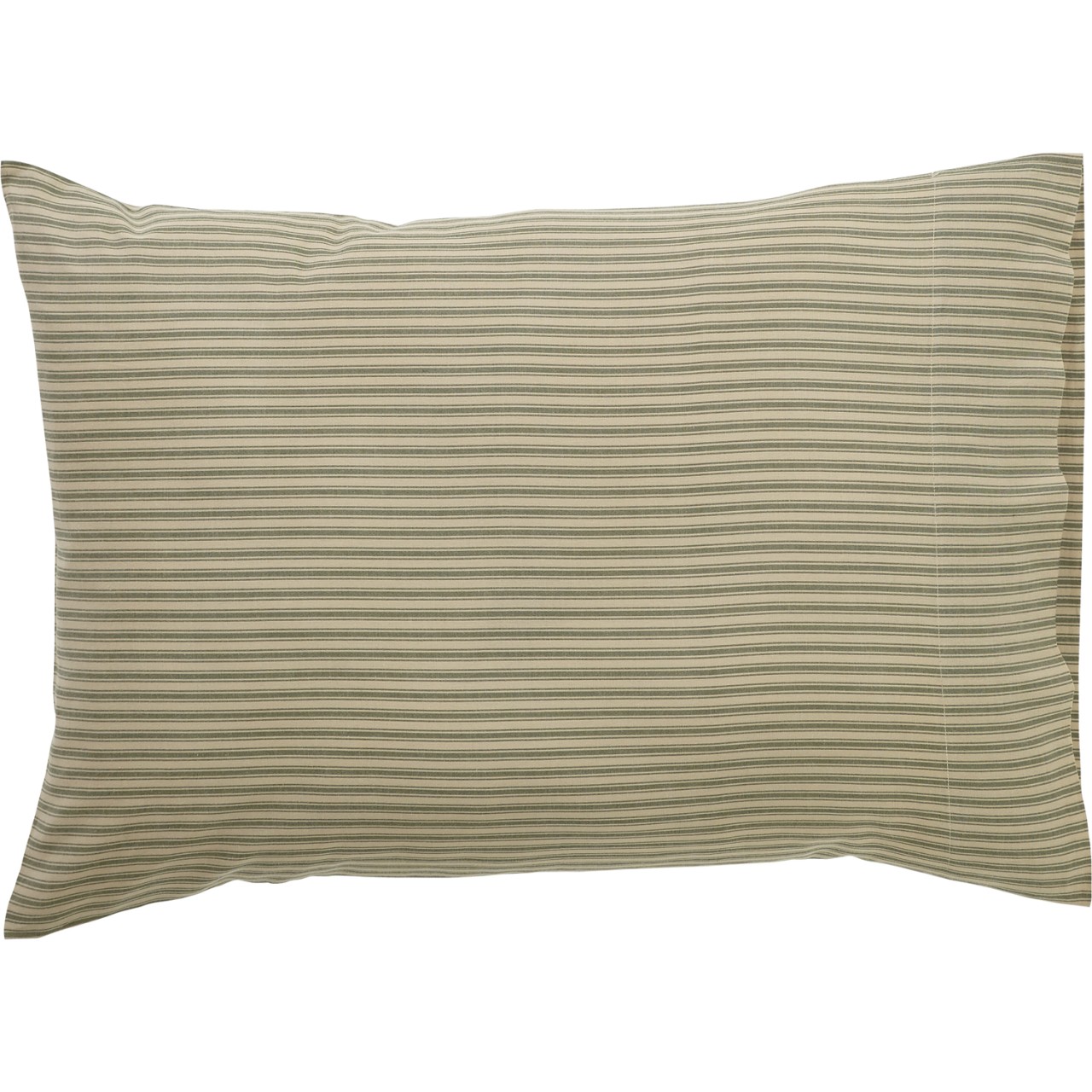 Prairie Winds Pillowcases - Standard Green Ticking Stripe Set of 2