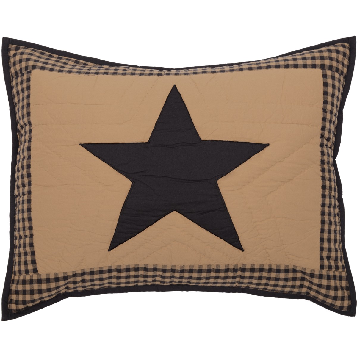 Black Check Star Pillow Sham - King
