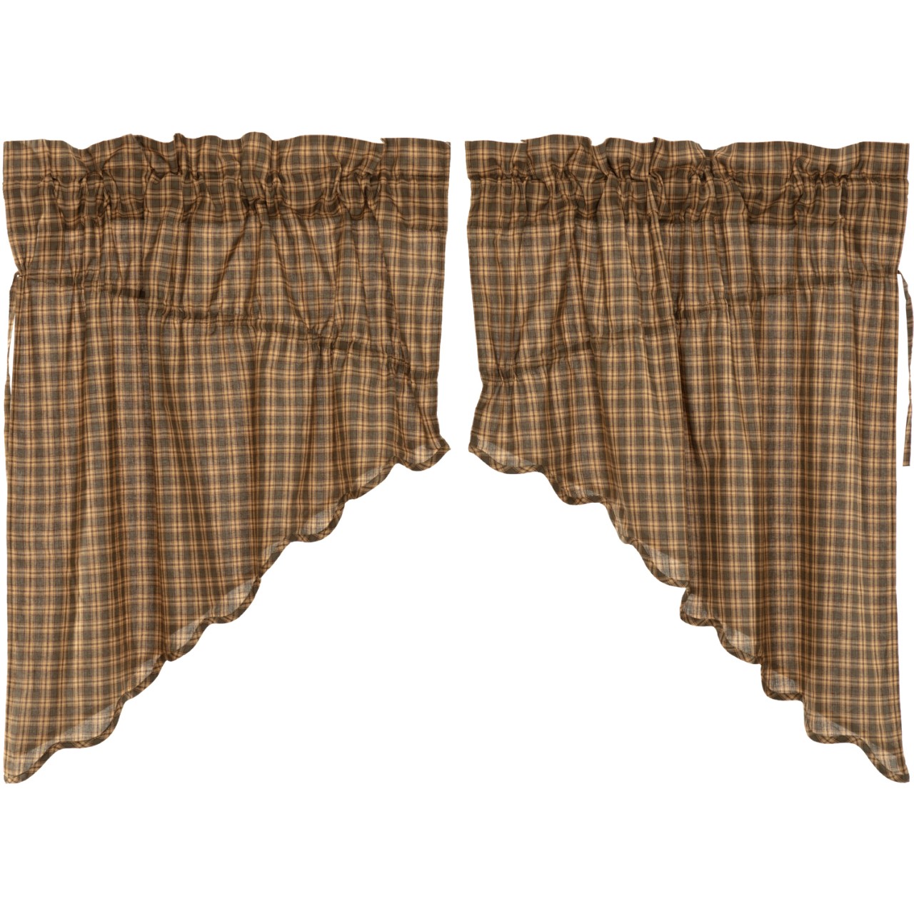 Cedar Ridge Scalloped Prairie Gathered Curtains
