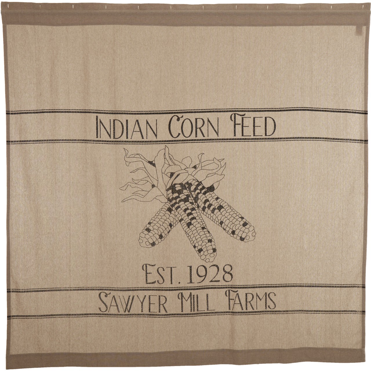 Sawyer Mill Charcoal Corn Feed Shower Curtain