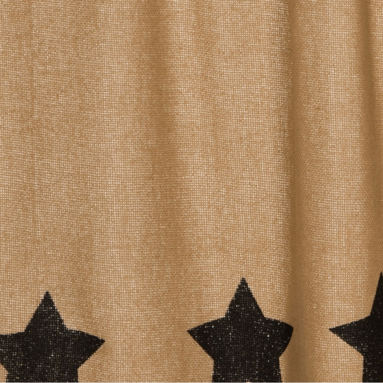 Burlap Natural Black Stars Valance - Thumbnail 4