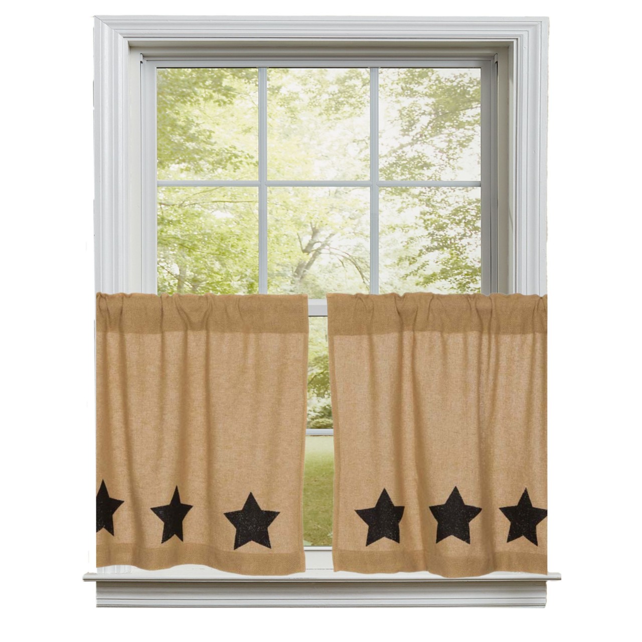Burlap Natural Black Stars Tiers - Thumbnail 3