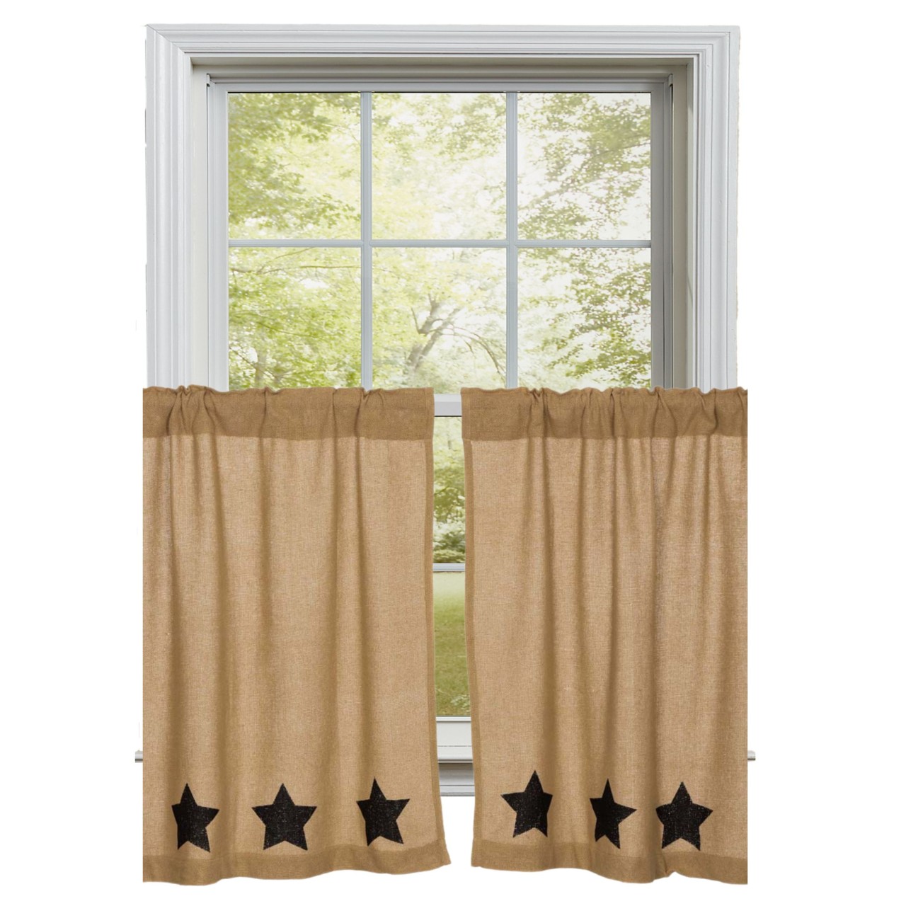 Burlap Natural Black Stars Tiers - Thumbnail 5