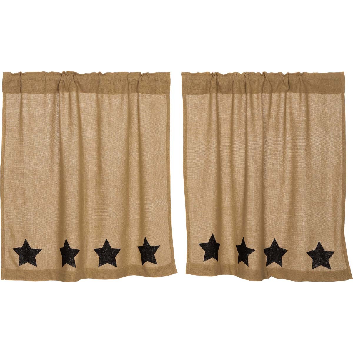 Burlap Natural Black Stars Tiers