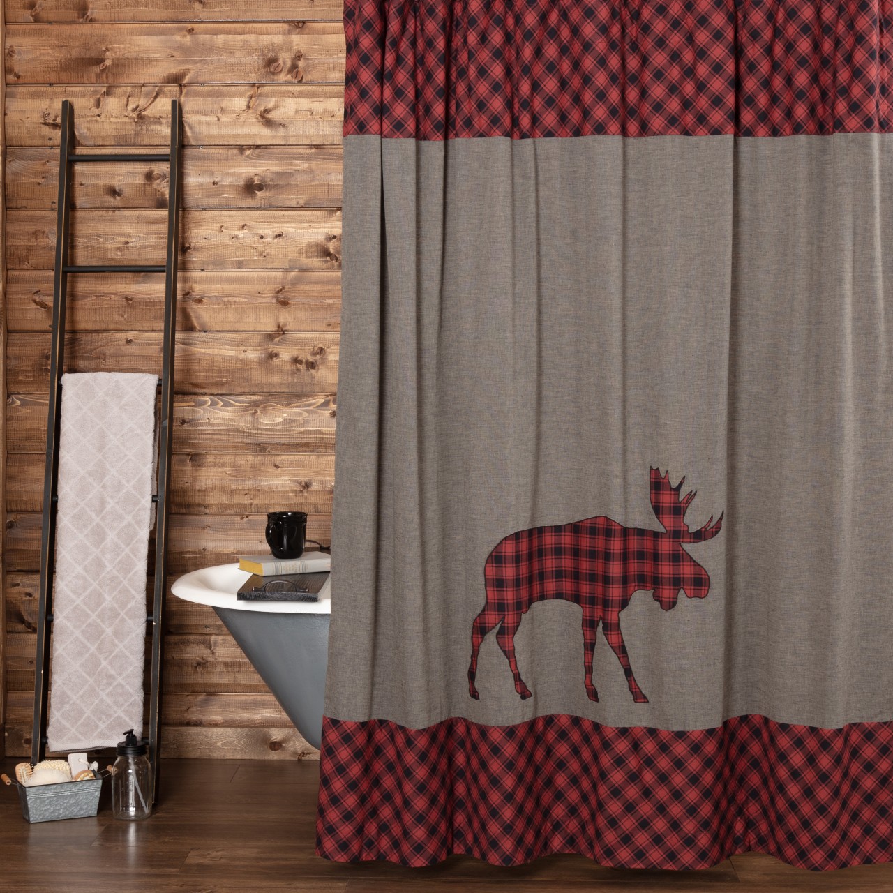 Cumberland by VHC Moose Shower Curtain - Thumbnail 2