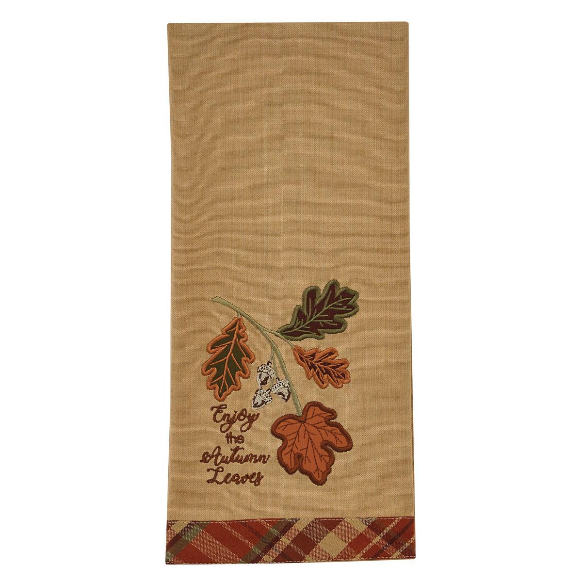 Enjoy The Autumn Leaves Applique Dishtowels