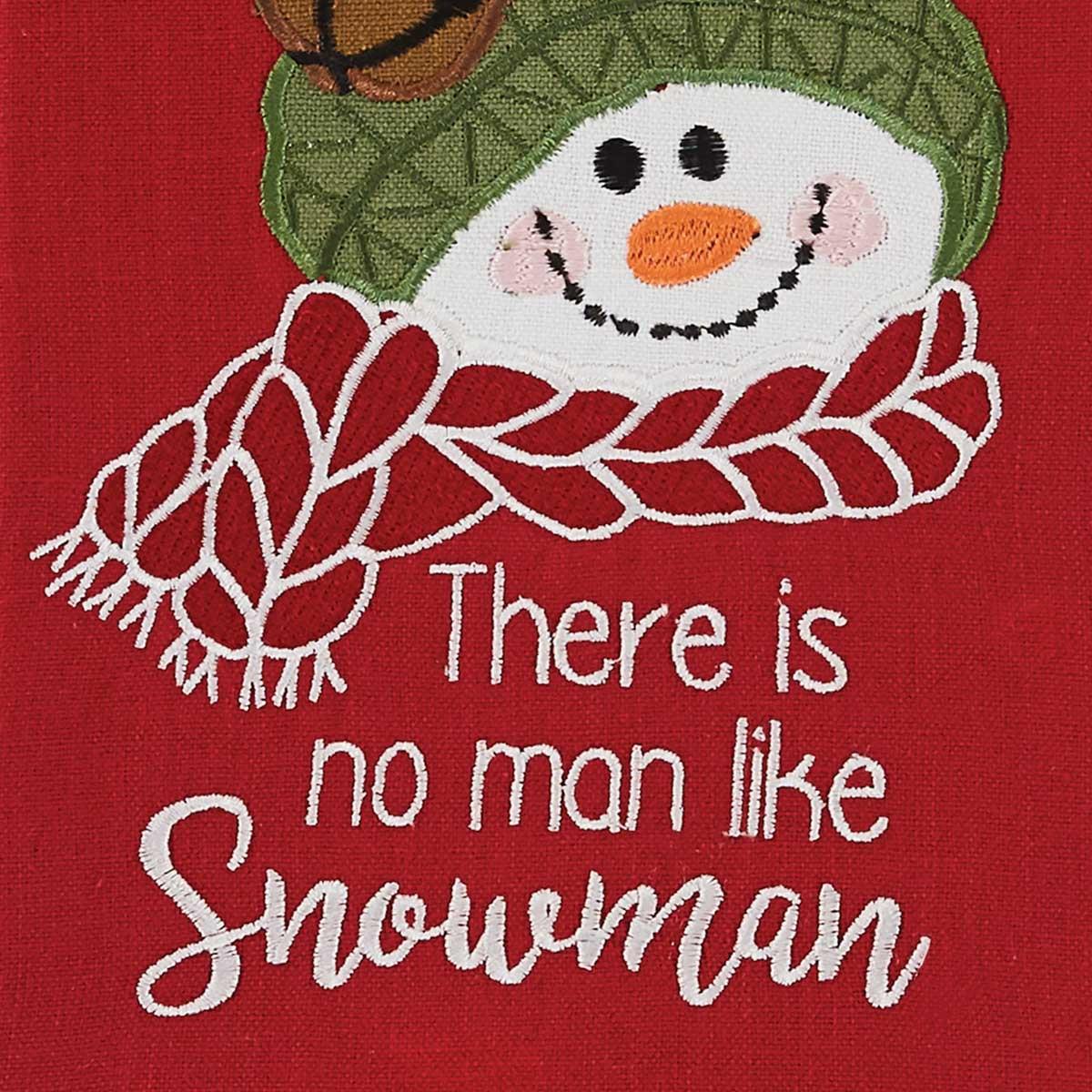 Farmhouse Snowman No Man Decorative Dishtowel - Thumbnail 2