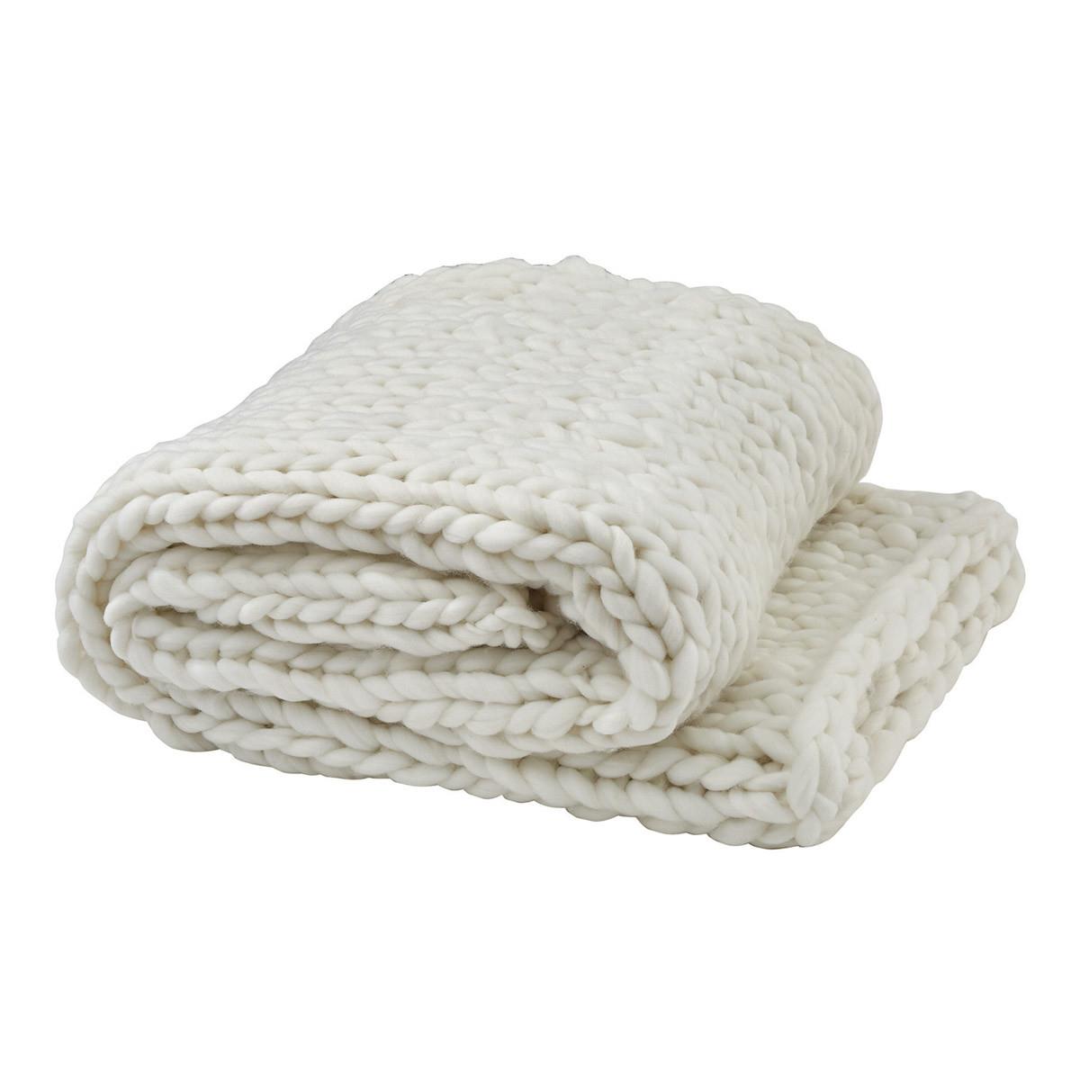 Chunky Knit Throw White Country Village Shoppe - Main Image