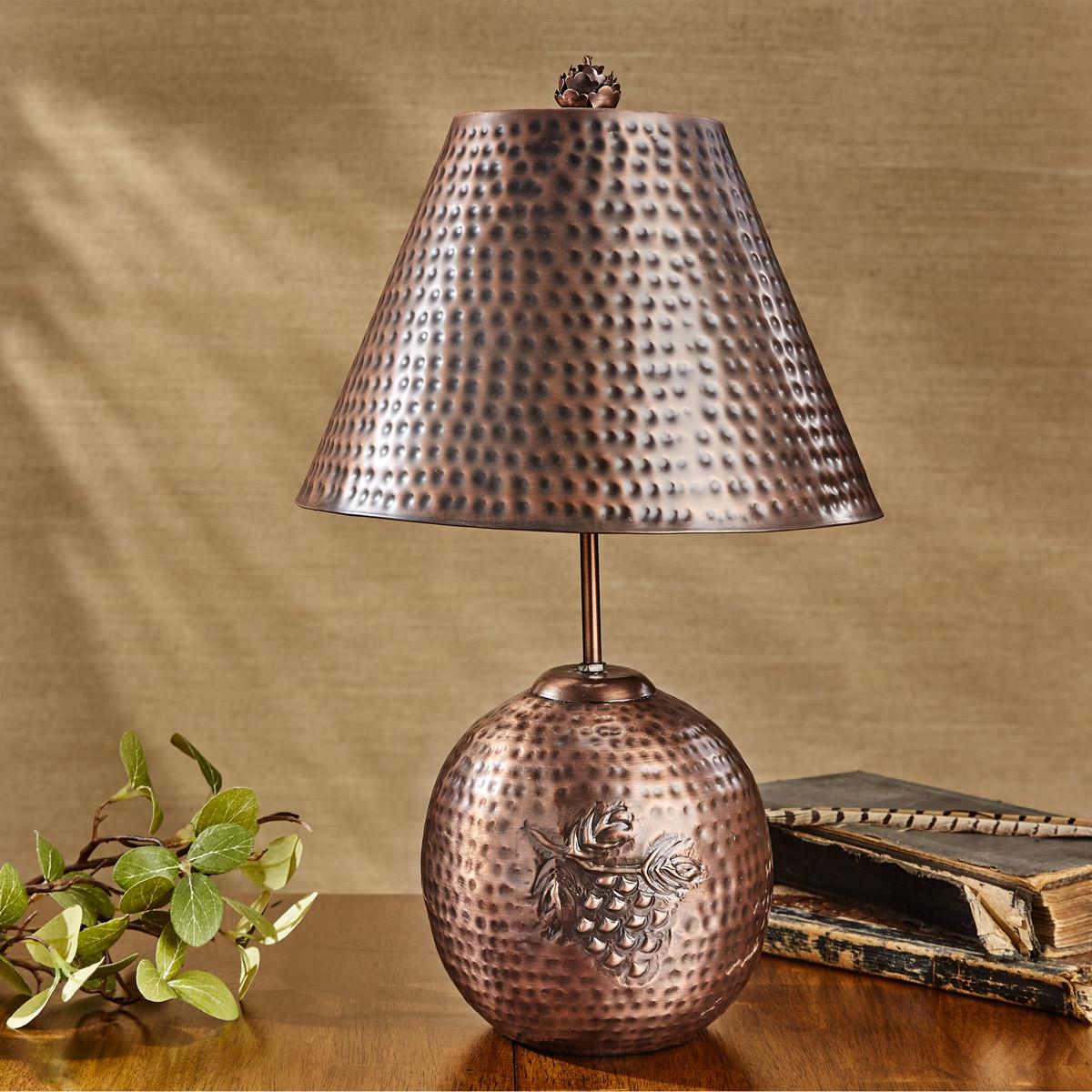 Valley Pine Hammered Copper Lamp with Shade, image size:1200x1200