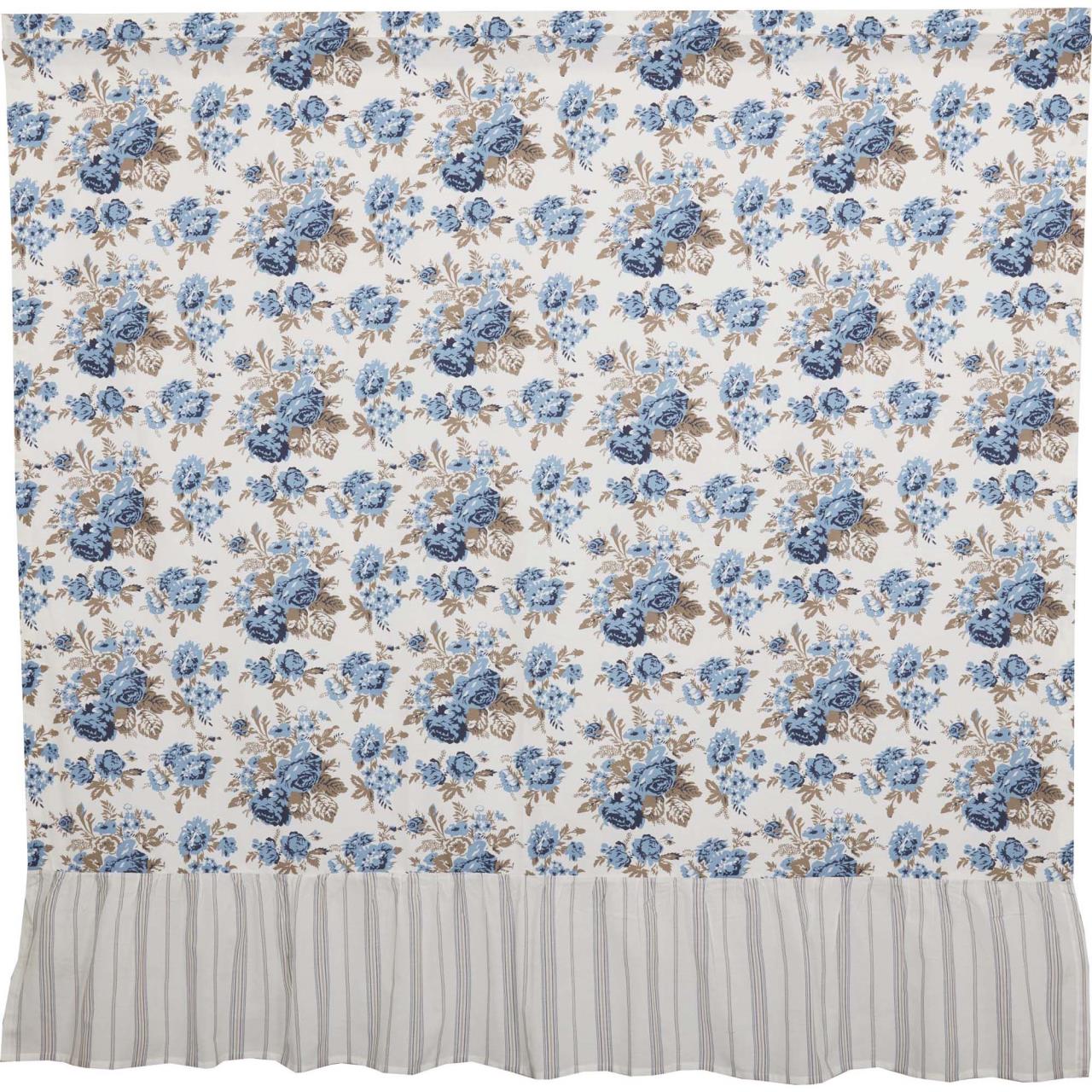 Annie Blue Floral Shower Curtain
