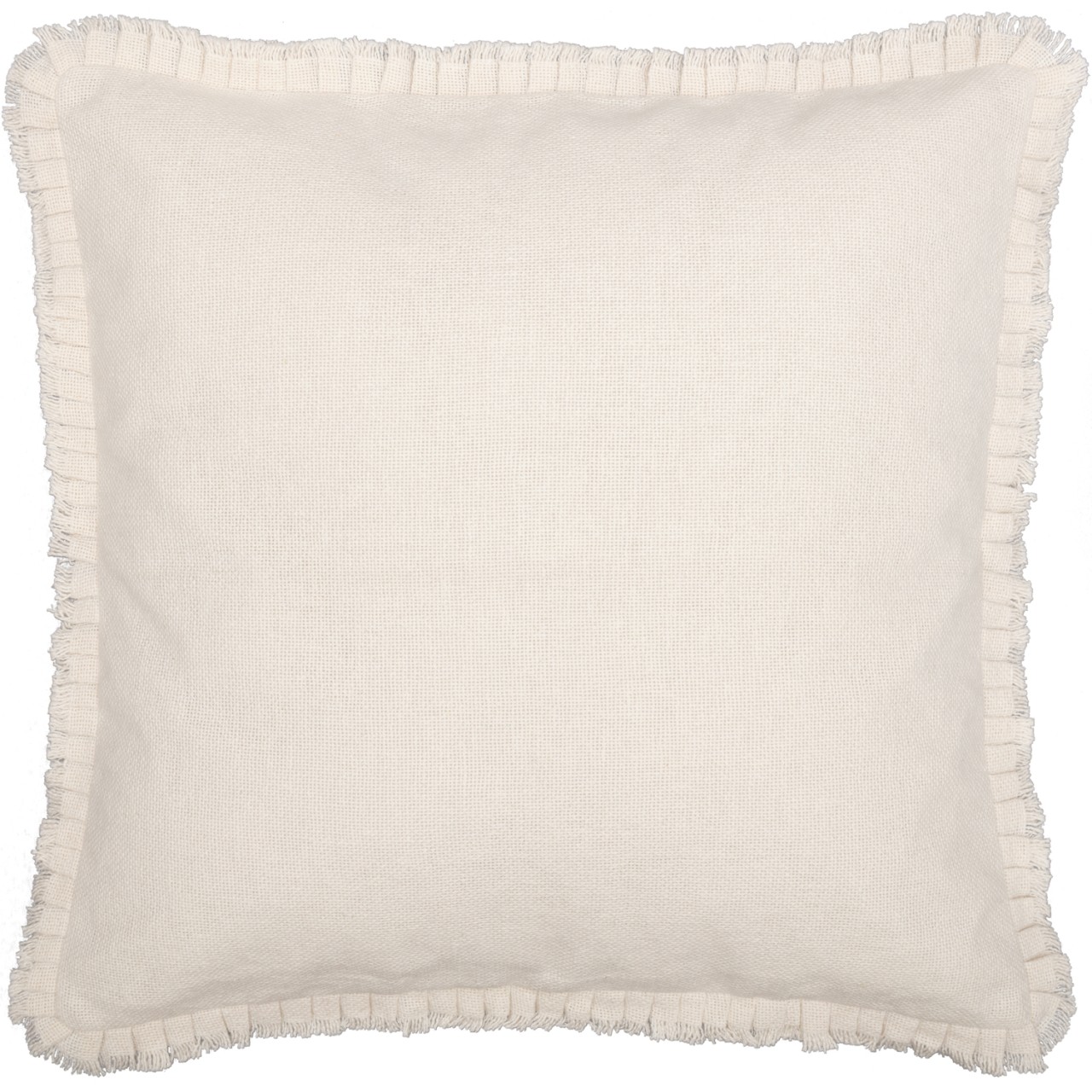 Burlap Fringed Ruffle Pillow Sham - Euro Fabric - Thumbnail 2