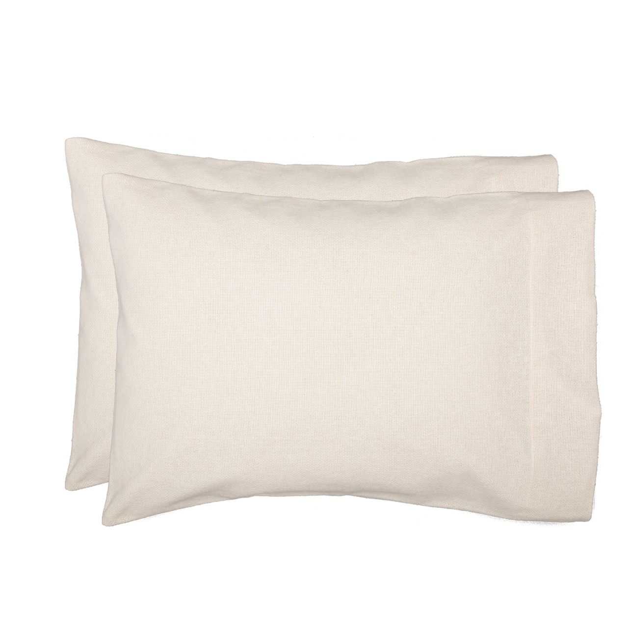 Burlap Antique White Pillowcases - Standard Set of 2
