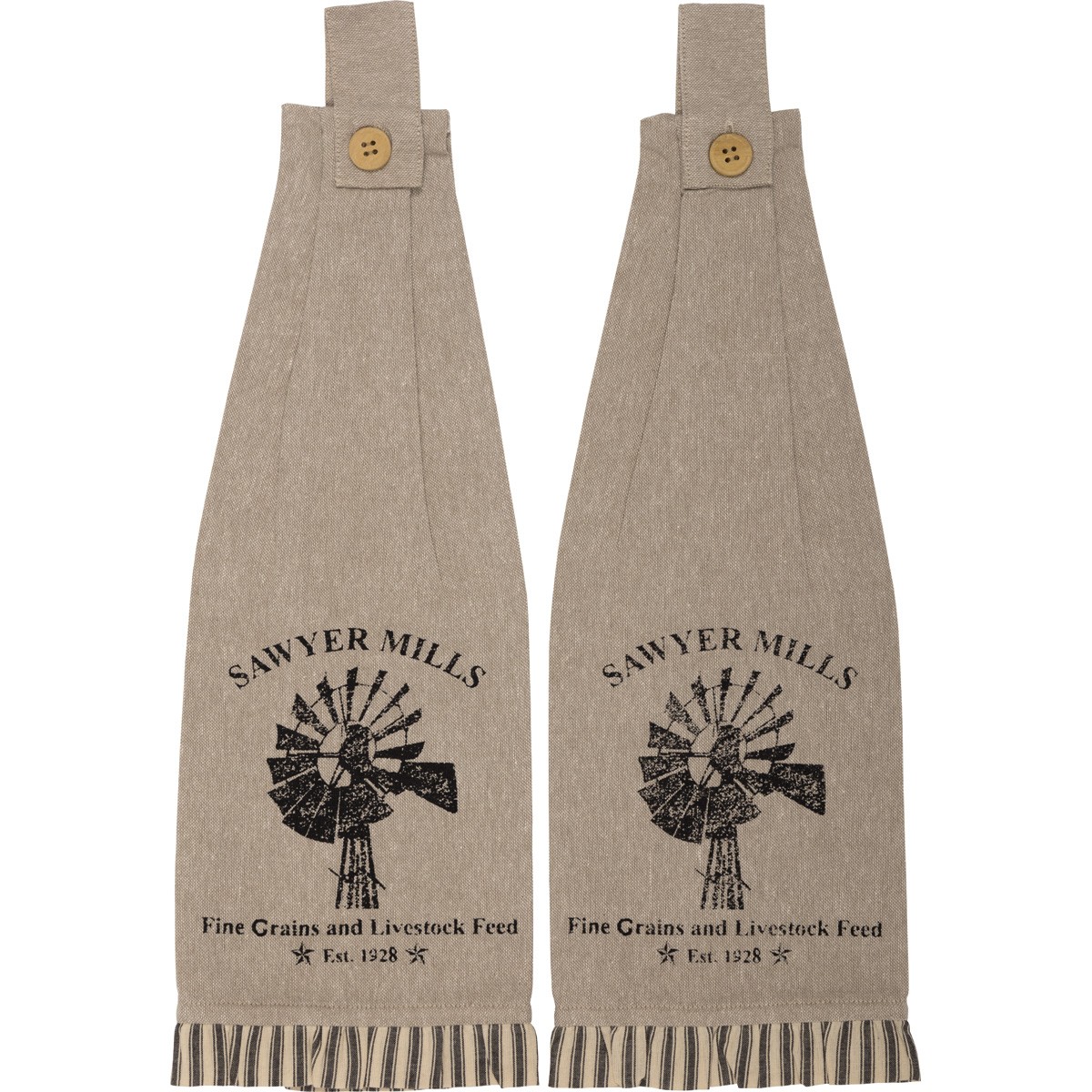 Sawyer Mill Charcoal Windmill Tab Towels