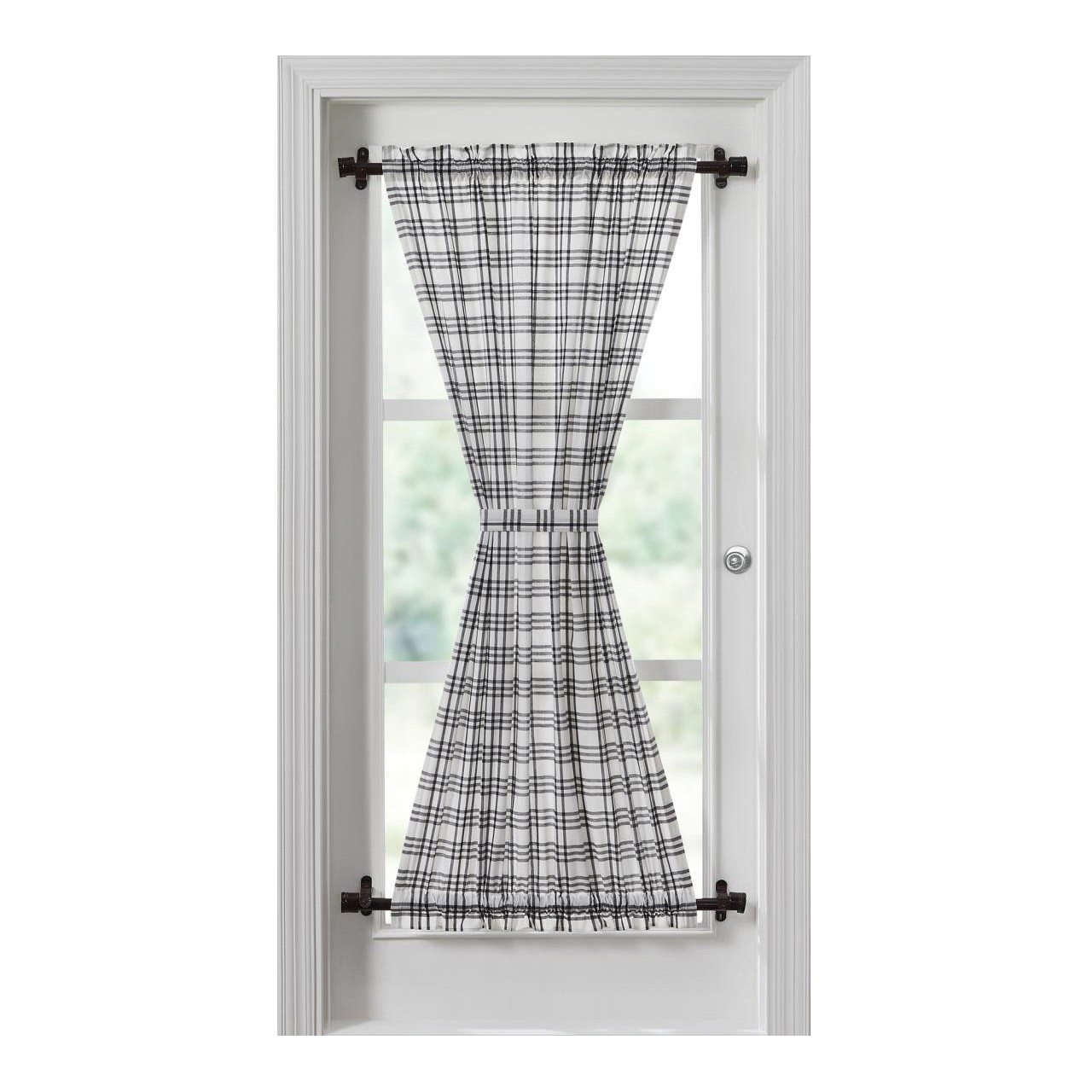 Sawyer Mill Black Plaid Door Panel - 40x72 - Country Village Shoppe