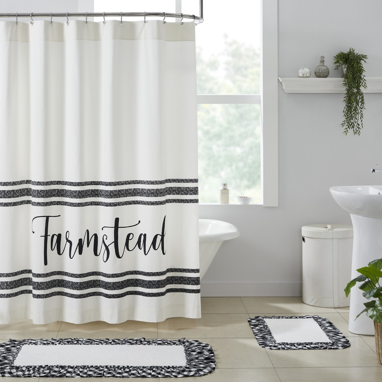 Sawyer Mill Black Farmstead Shower Curtain - Thumbnail 2