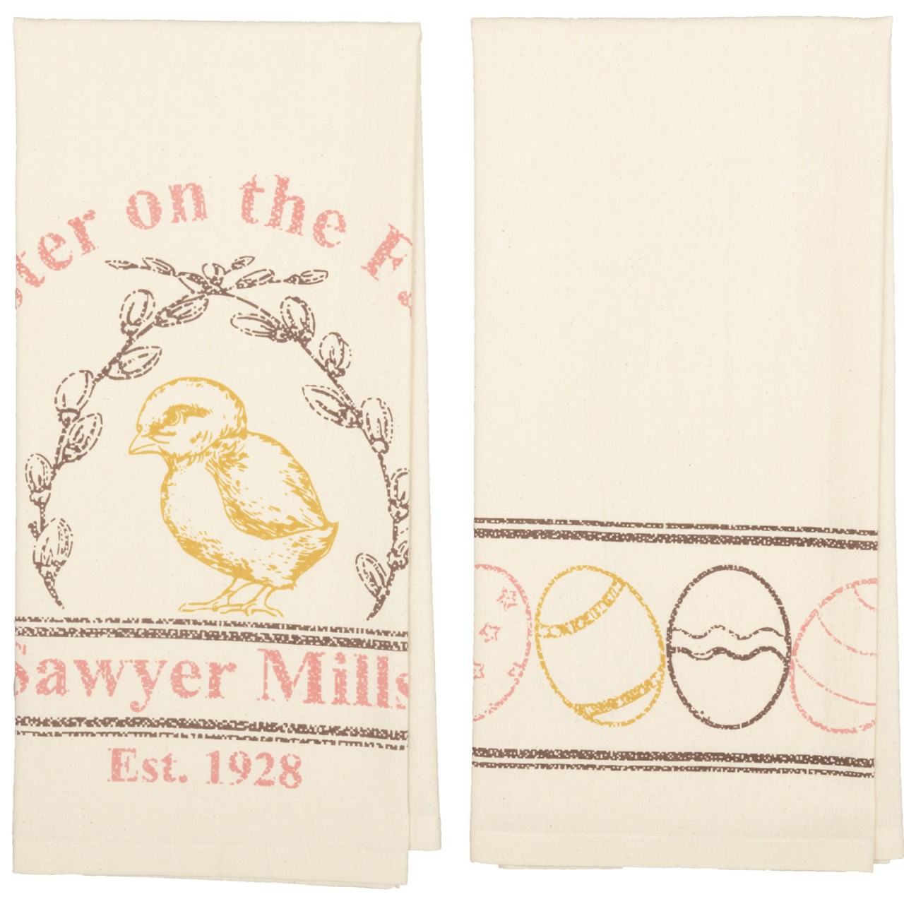 Sawyer Mill Easter On The Farm Chick Tea Towels