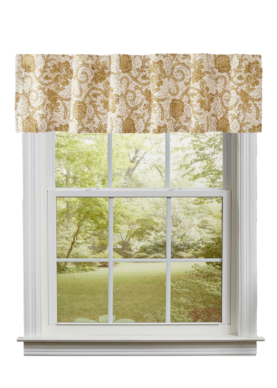 Dorset Gold Floral Valance - 60x16 - Thumbnail 4