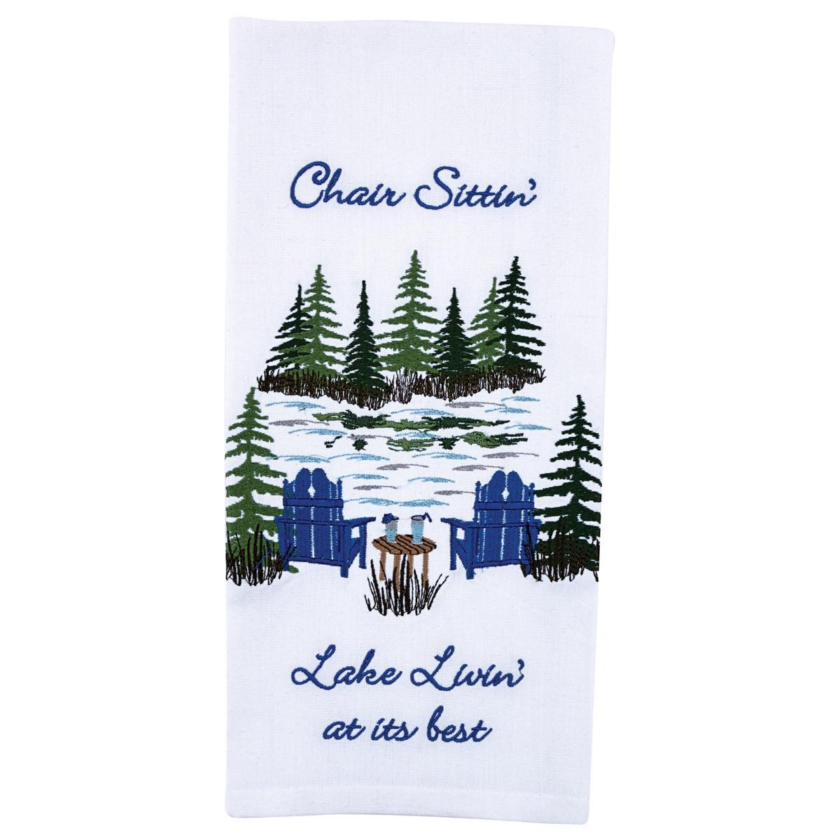 Chair Sittin' Embroidered Dishtowels