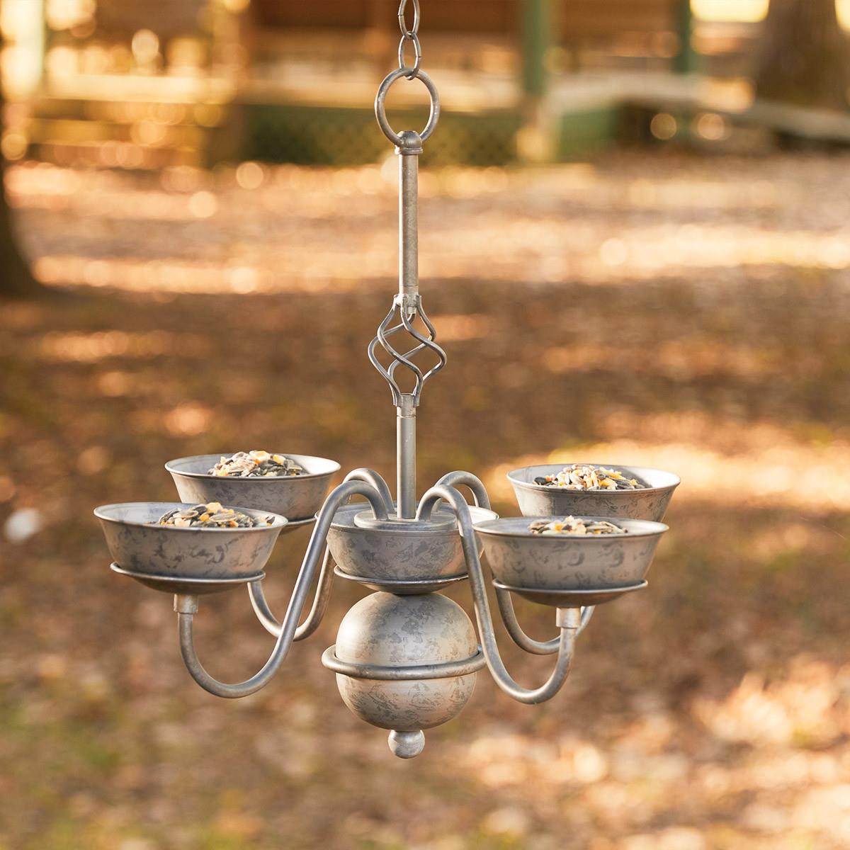 Vintage Pillar Chandelier and Bird Feeder - Thumbnail 2