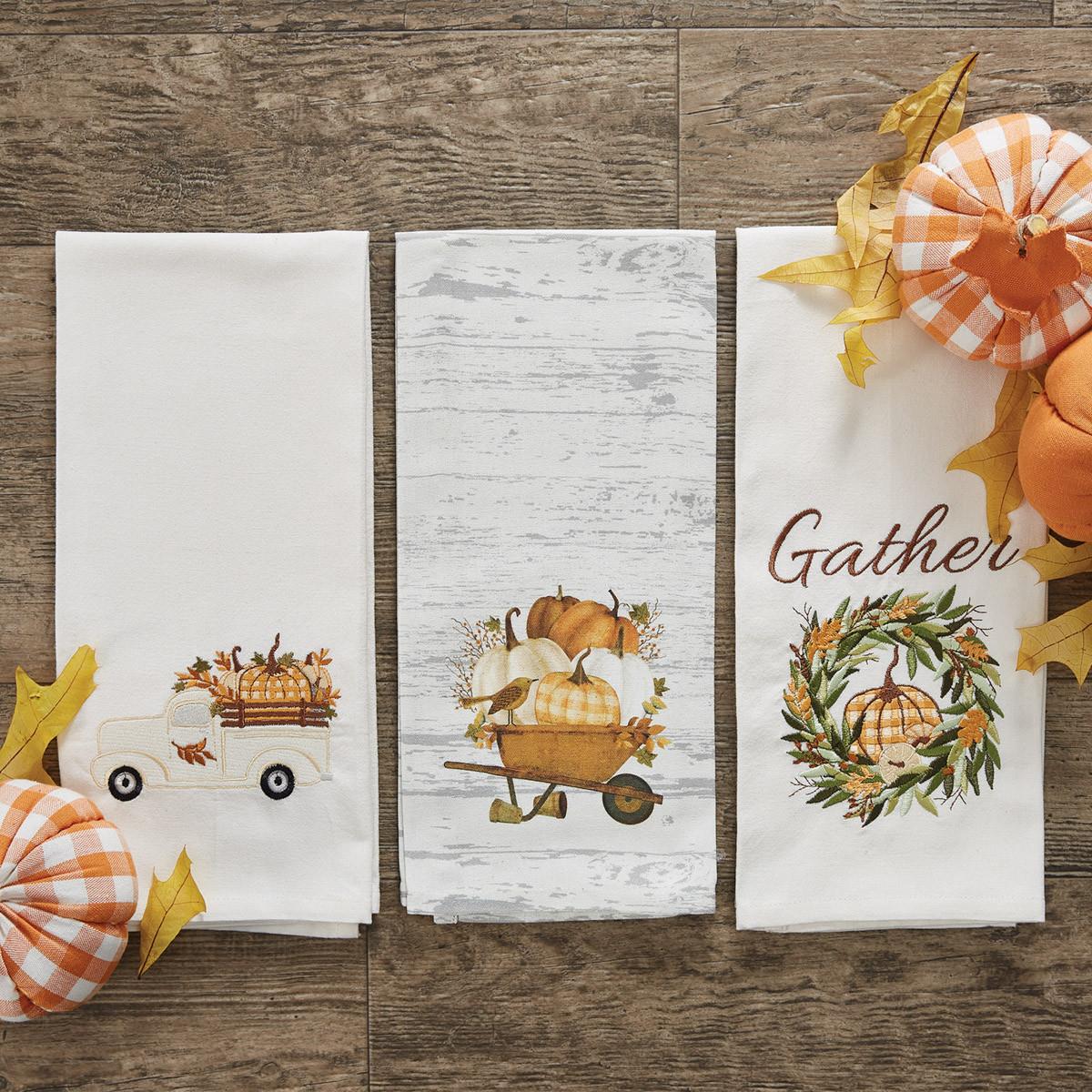 Wheelbarrow Gather Printed Dishtowels