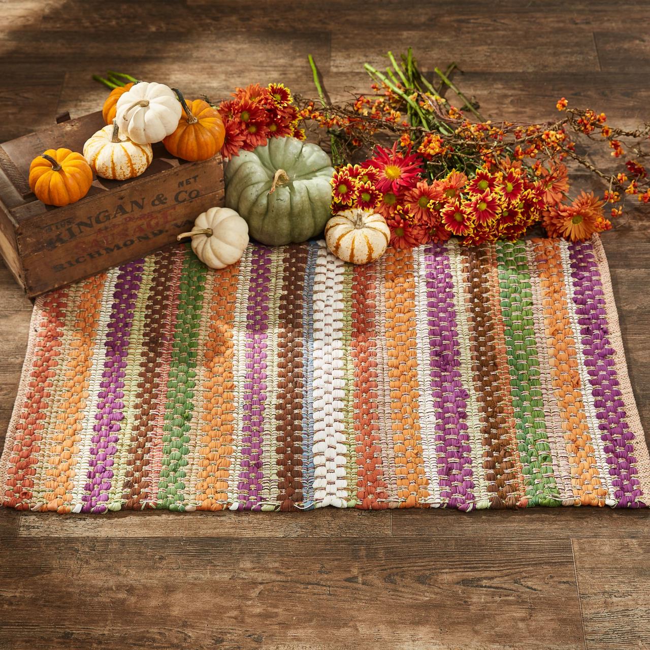 Fall Colors Rag Rug - 2x3 - Country Village Shoppe