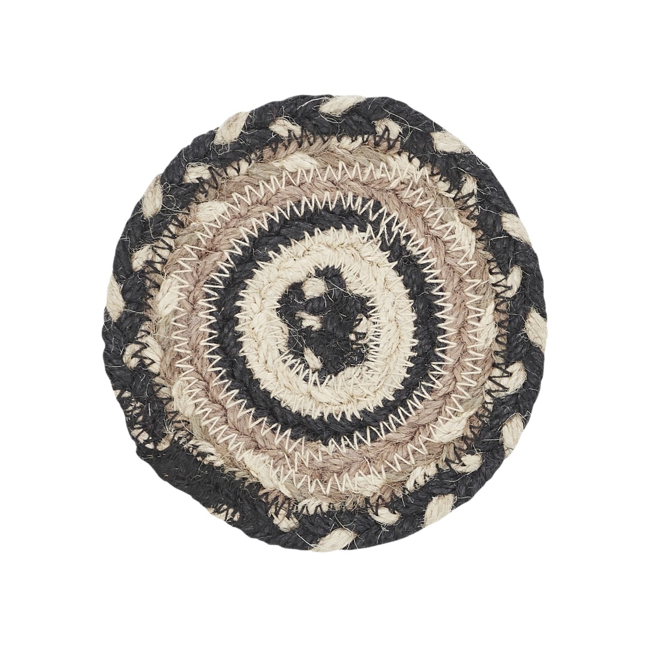 Sawyer Mill Charcoal Creme Jute Coasters - Thumbnail 2