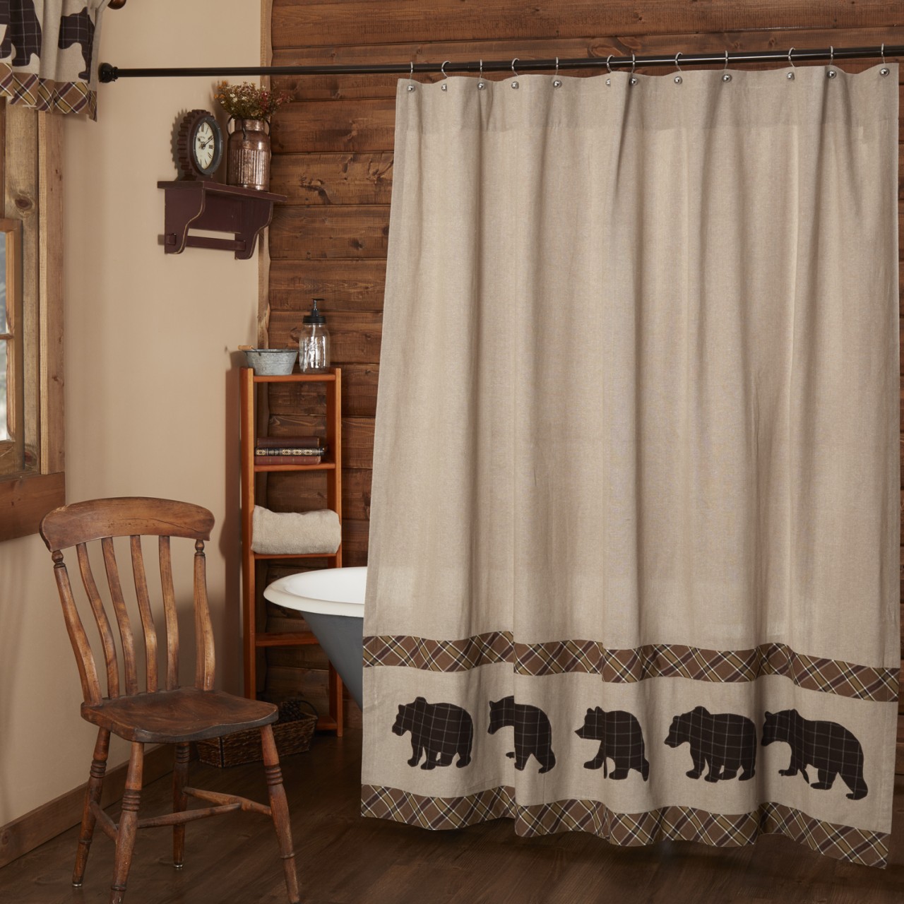 Wyatt Bear Shower Curtain