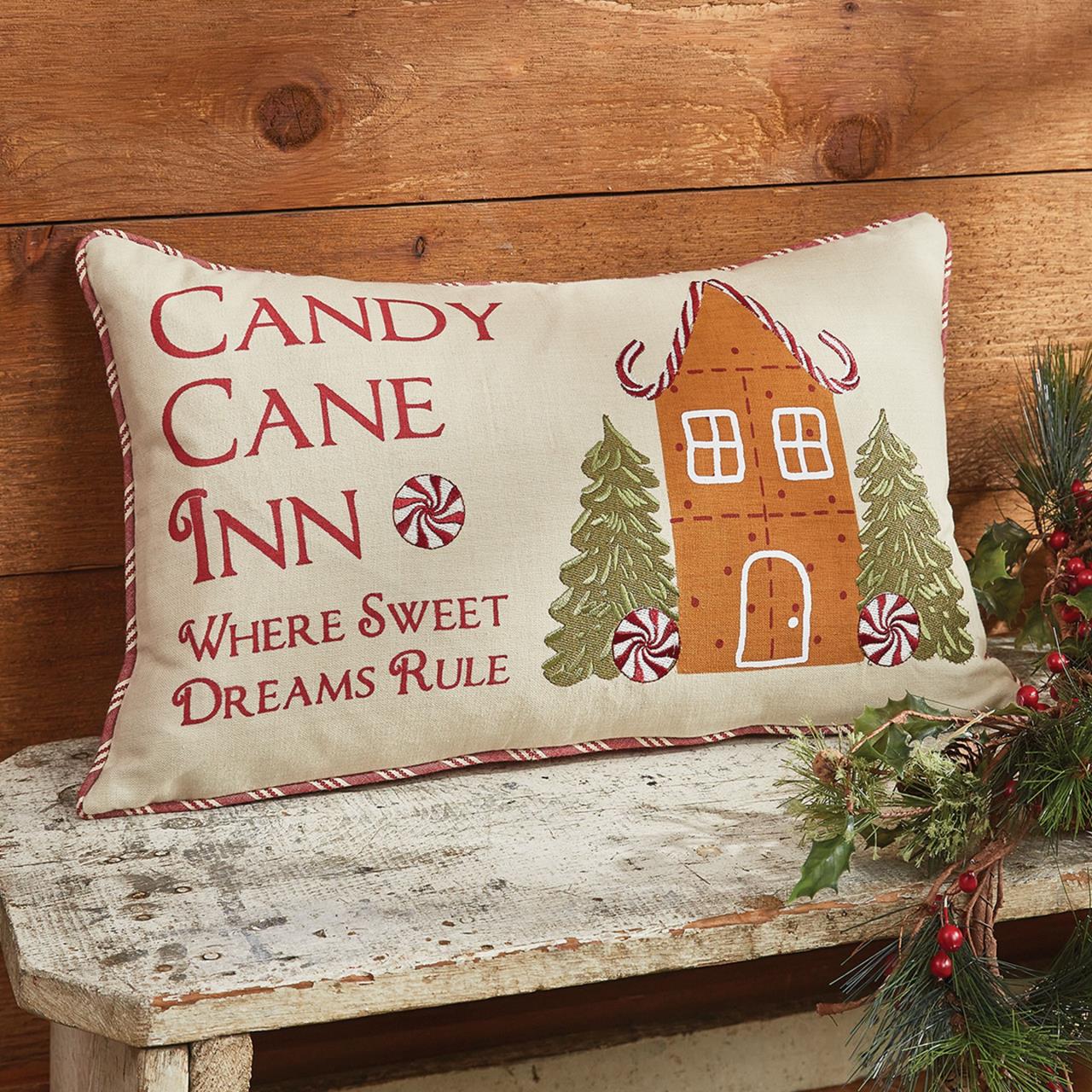 Christmas Decoration Cane Cushion Covers Cane Shaped Pillow
