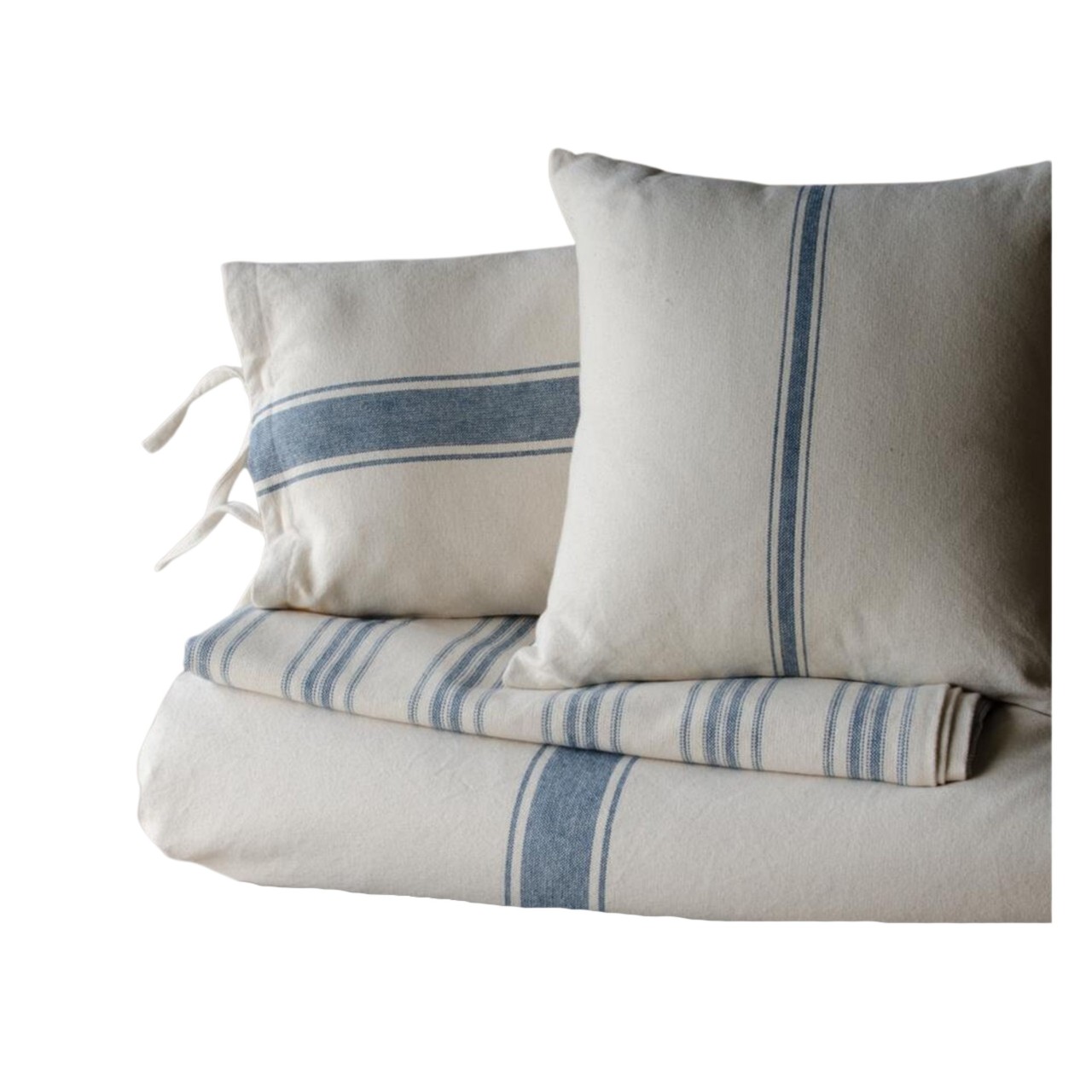Grain Sack Stripe Colonial Blue Pillow Cover - Thumbnail 2