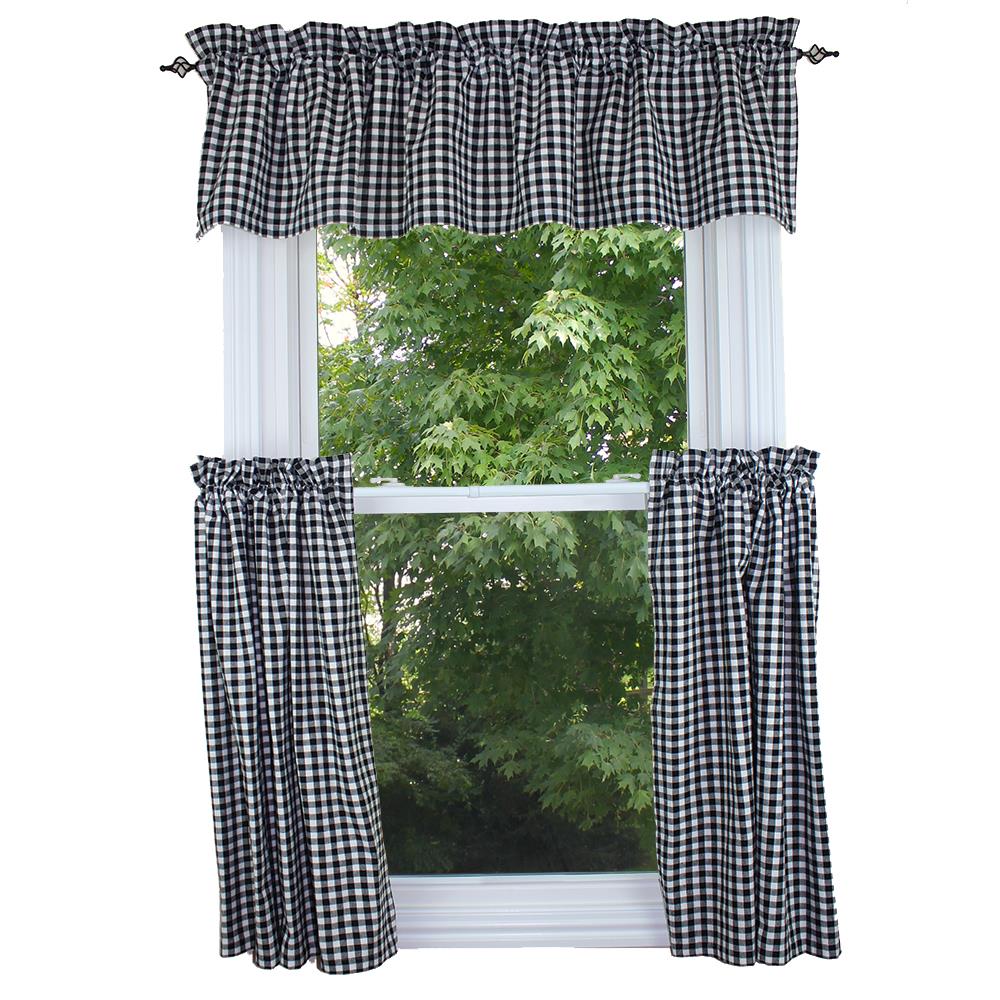 Heritage House Check Black & Cream Valance - Thumbnail 2