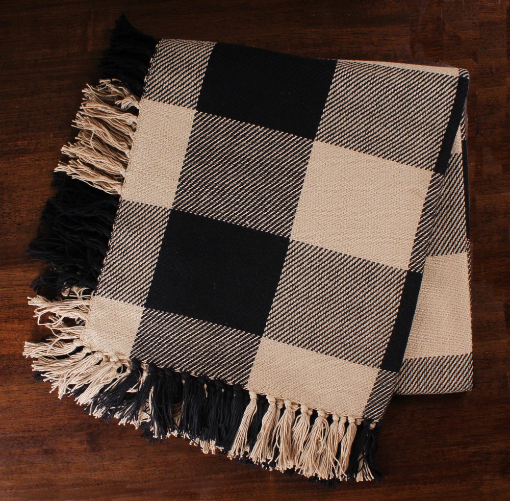 Heritage House Check Black Throw - Thumbnail 2