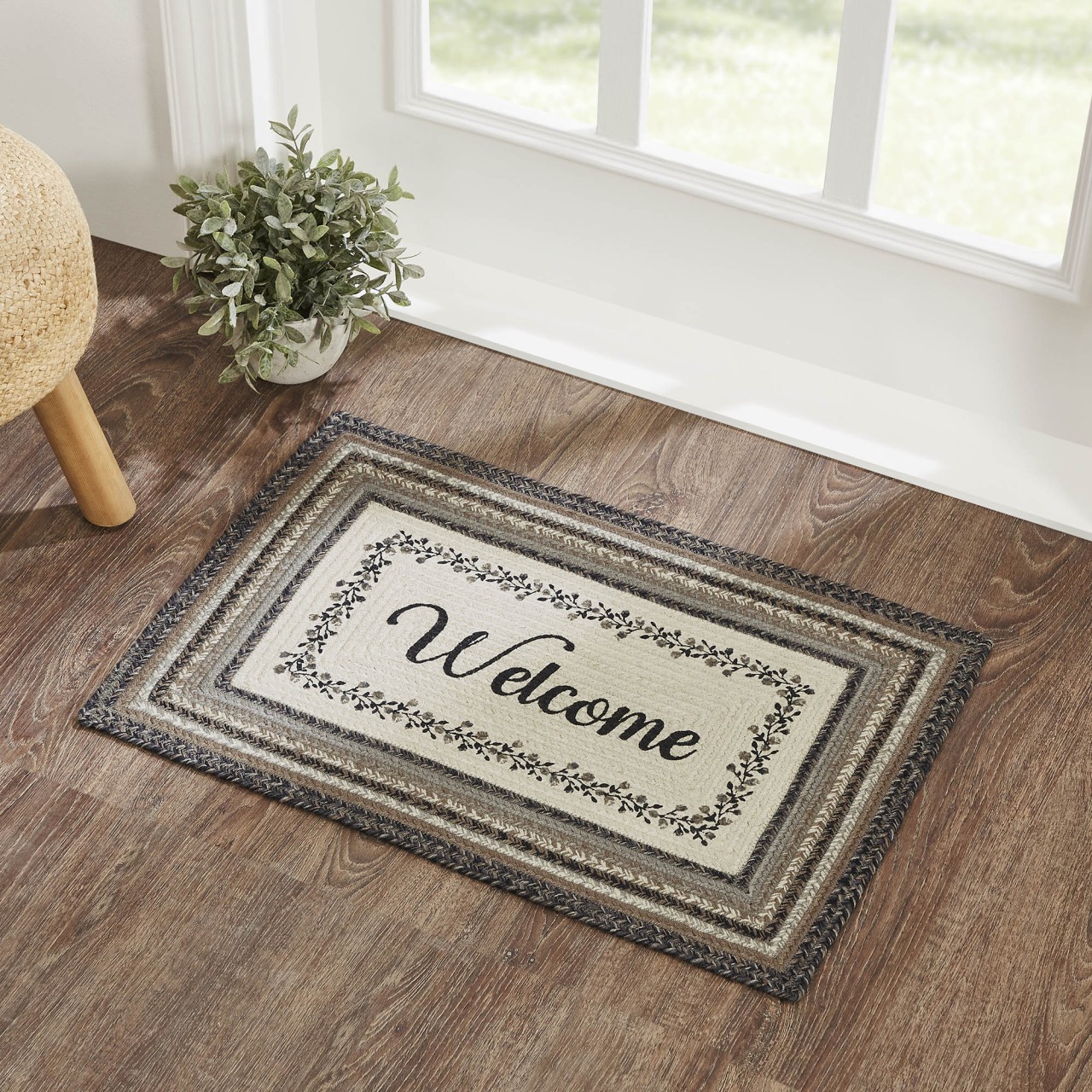 VHC Floral Vine Jute Rug
