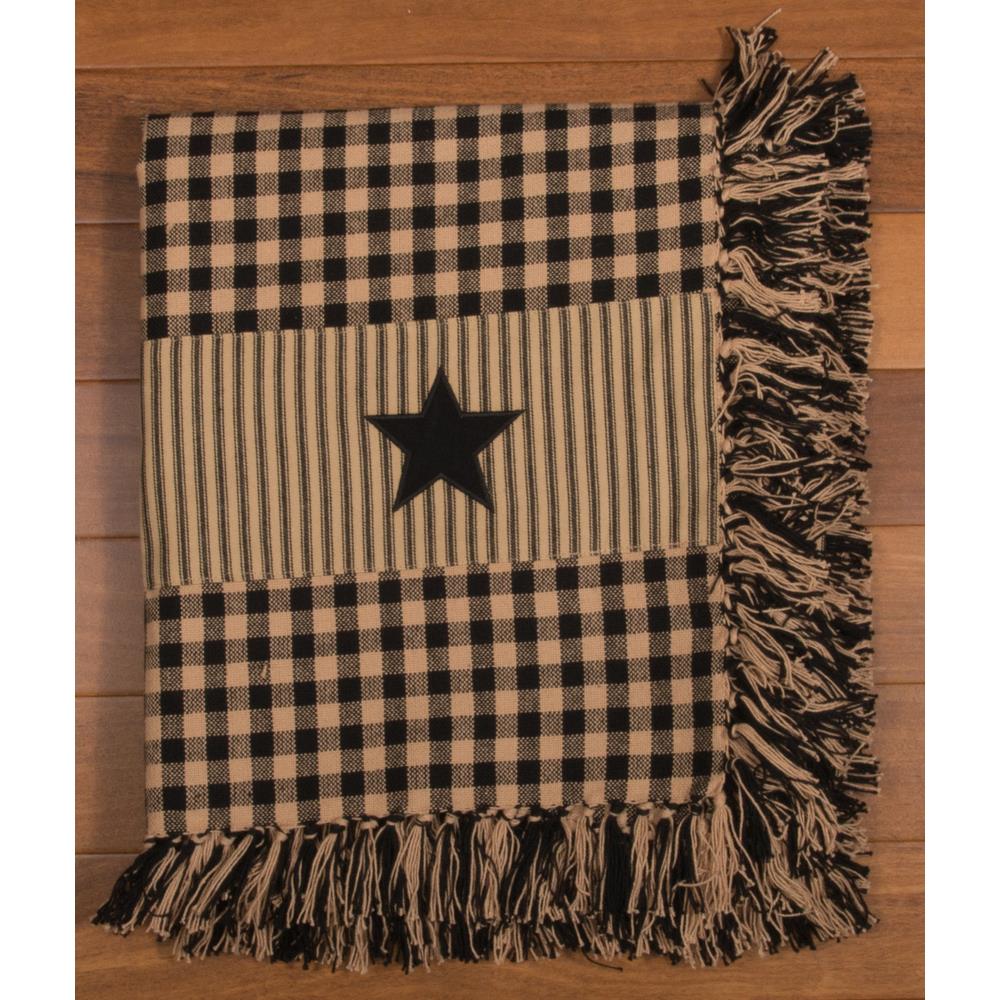 Heritage House Check Black Star Afghan