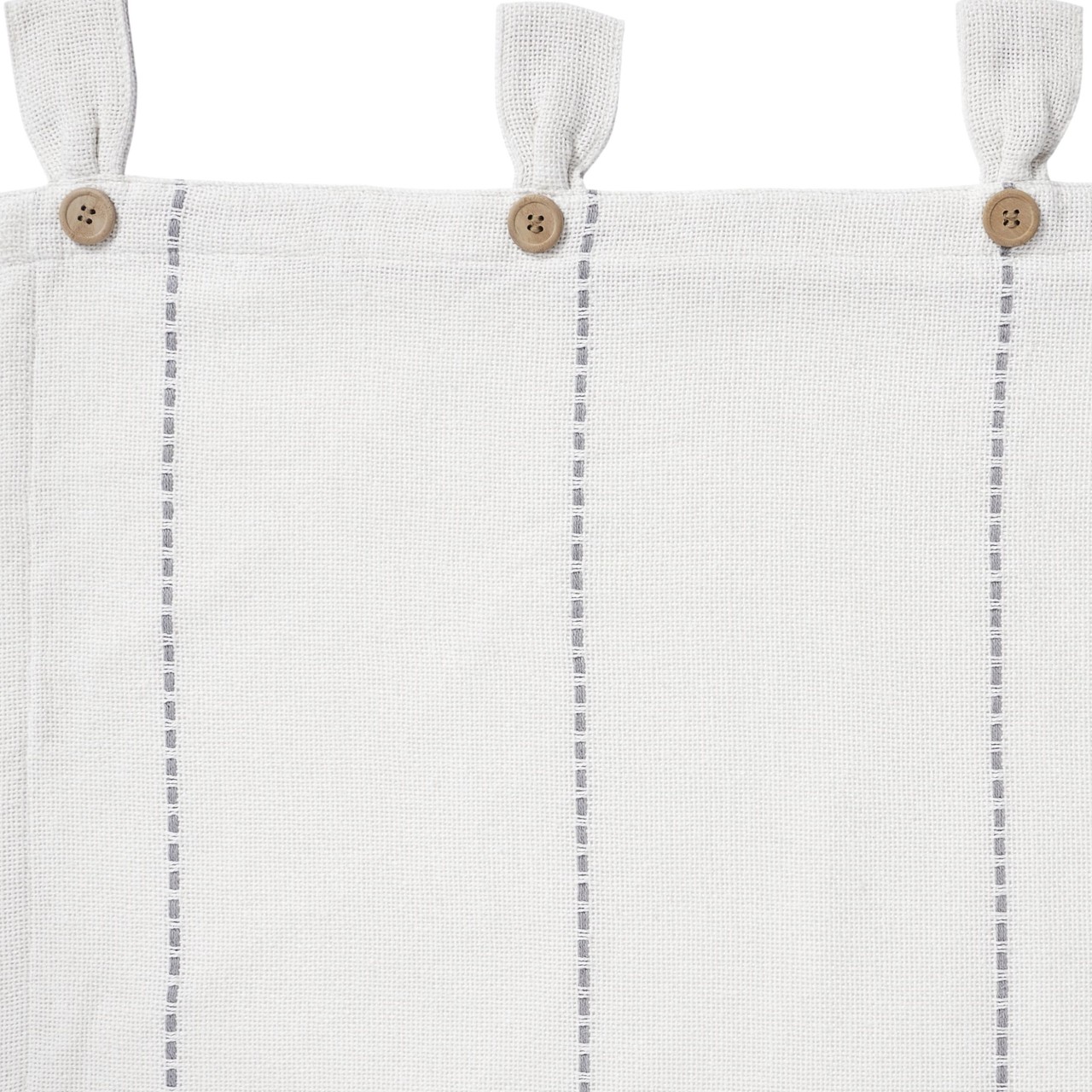 Stitched Burlap White Valance