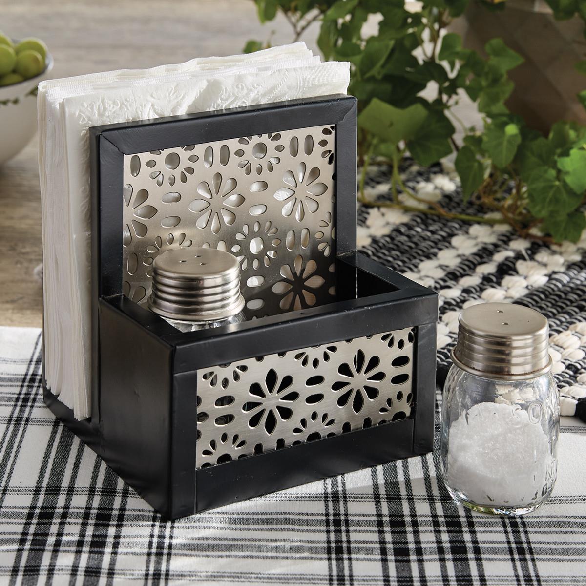 Petals Lunch Napkin Holder With Salt And Pepper Country Village
