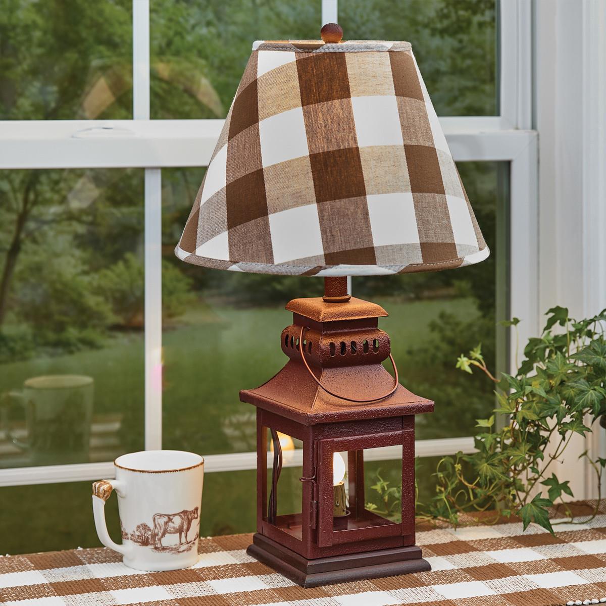 Wicklow Check Brown Cream Lamp Shade 14
