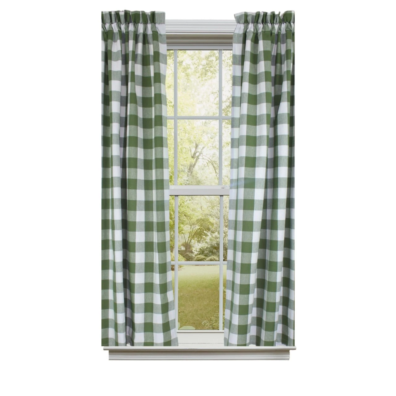 Buffalo Check Sage Panels - 72x63 - Country Village Shoppe
