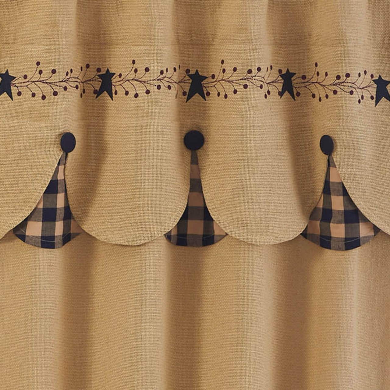 Pip Vinestar Panel With Lined Layered Valance - Set of 2 - Thumbnail 4