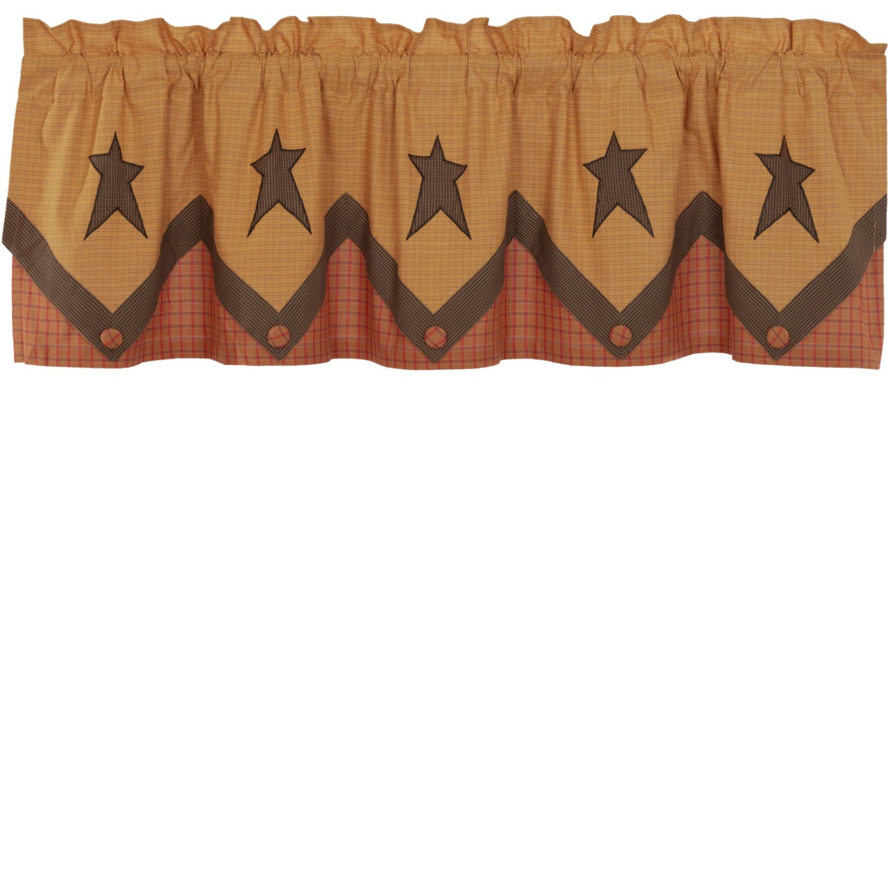 Stratton Primitive Star Lined Layered Valance
