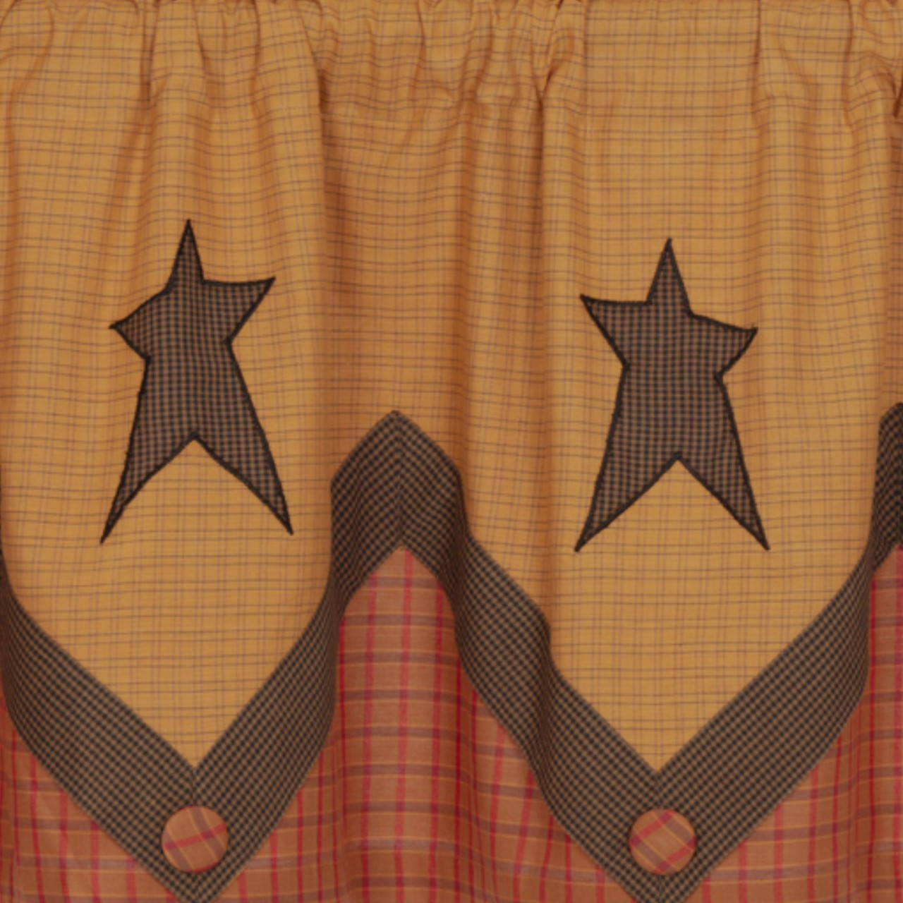 Stratton Primitive Star Lined Layered Valance - Thumbnail 3