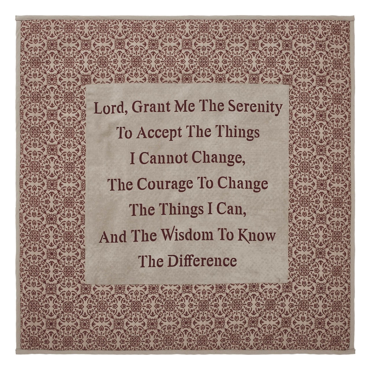 Custom House Burgundy Tan Jacquard Quilted Lap Throw - Thumbnail 2