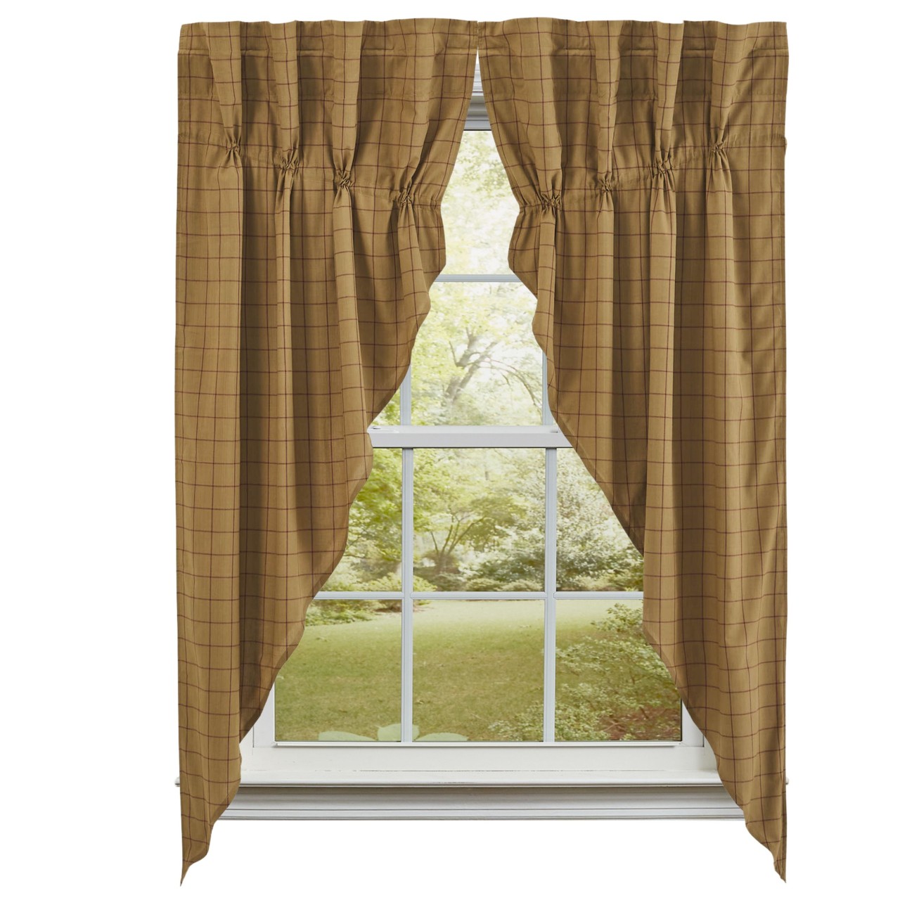 カーテン curtain (2 items) Connell Prairie Gathered Curtains - Set of 2 72x63 - Country